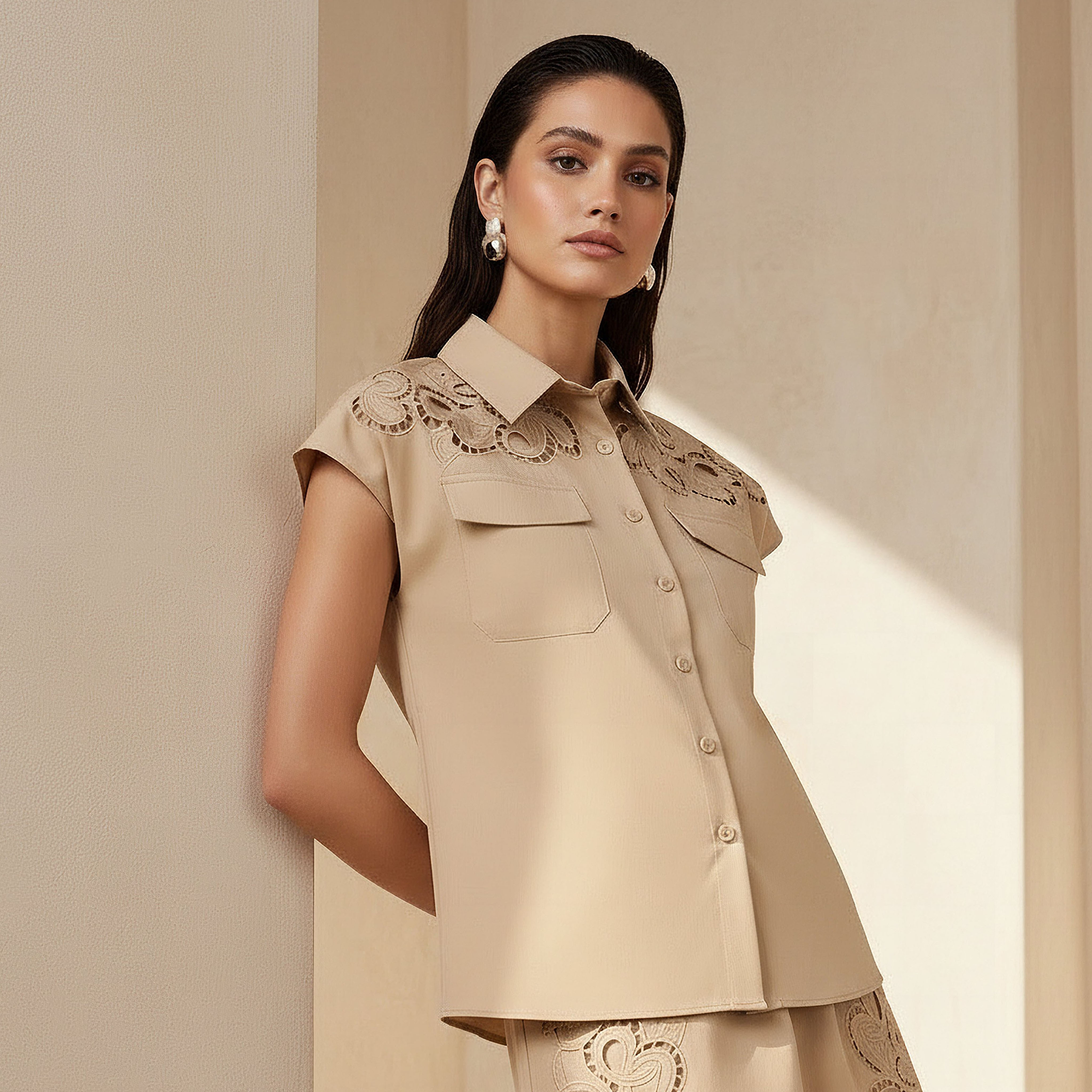 قميص قطن بتطريز دانتيل من تو إكستريمز-women-clothing-shirtsandblouses-shirts-image-1