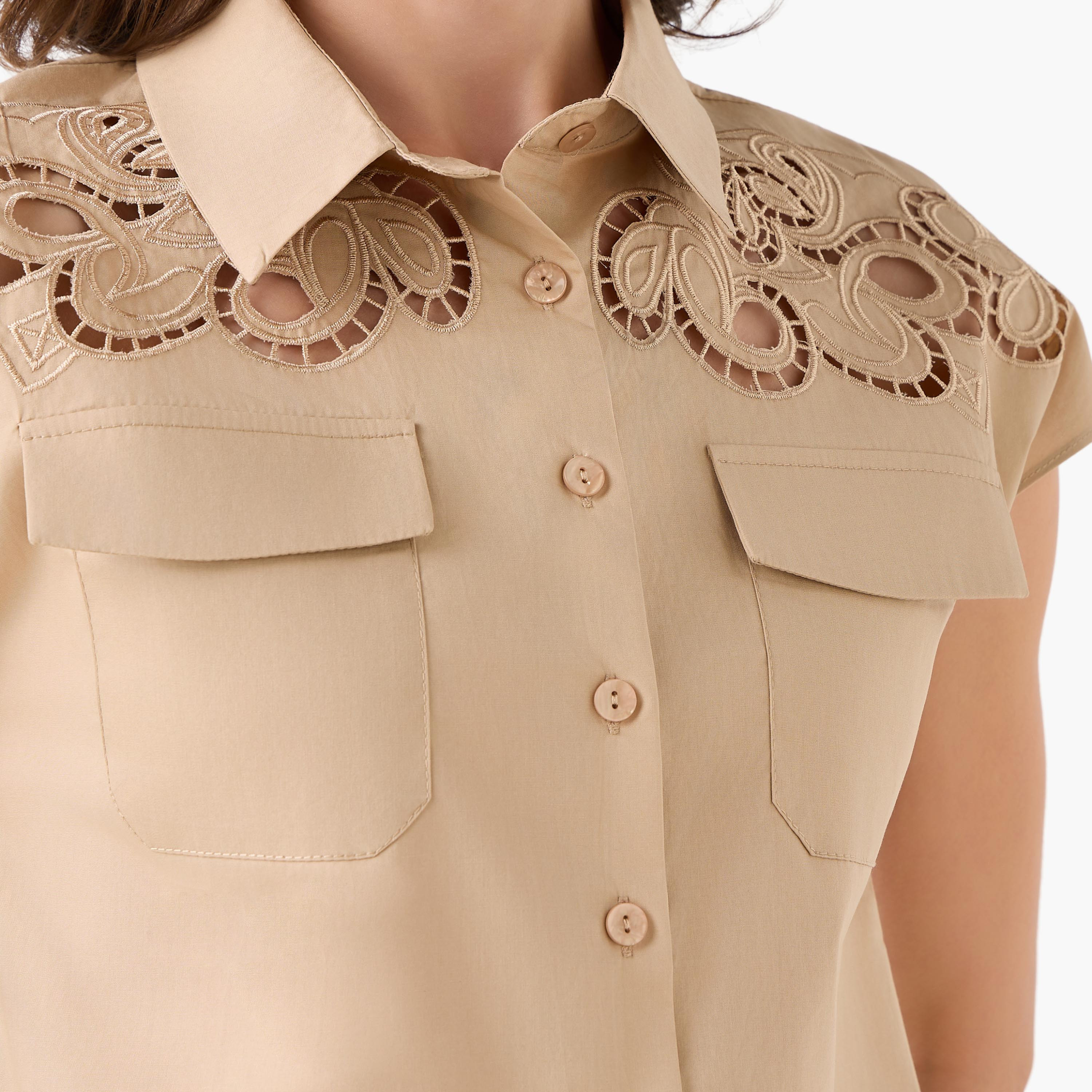 قميص قطن بتطريز دانتيل من تو إكستريمز-women-clothing-shirtsandblouses-shirts-image-5