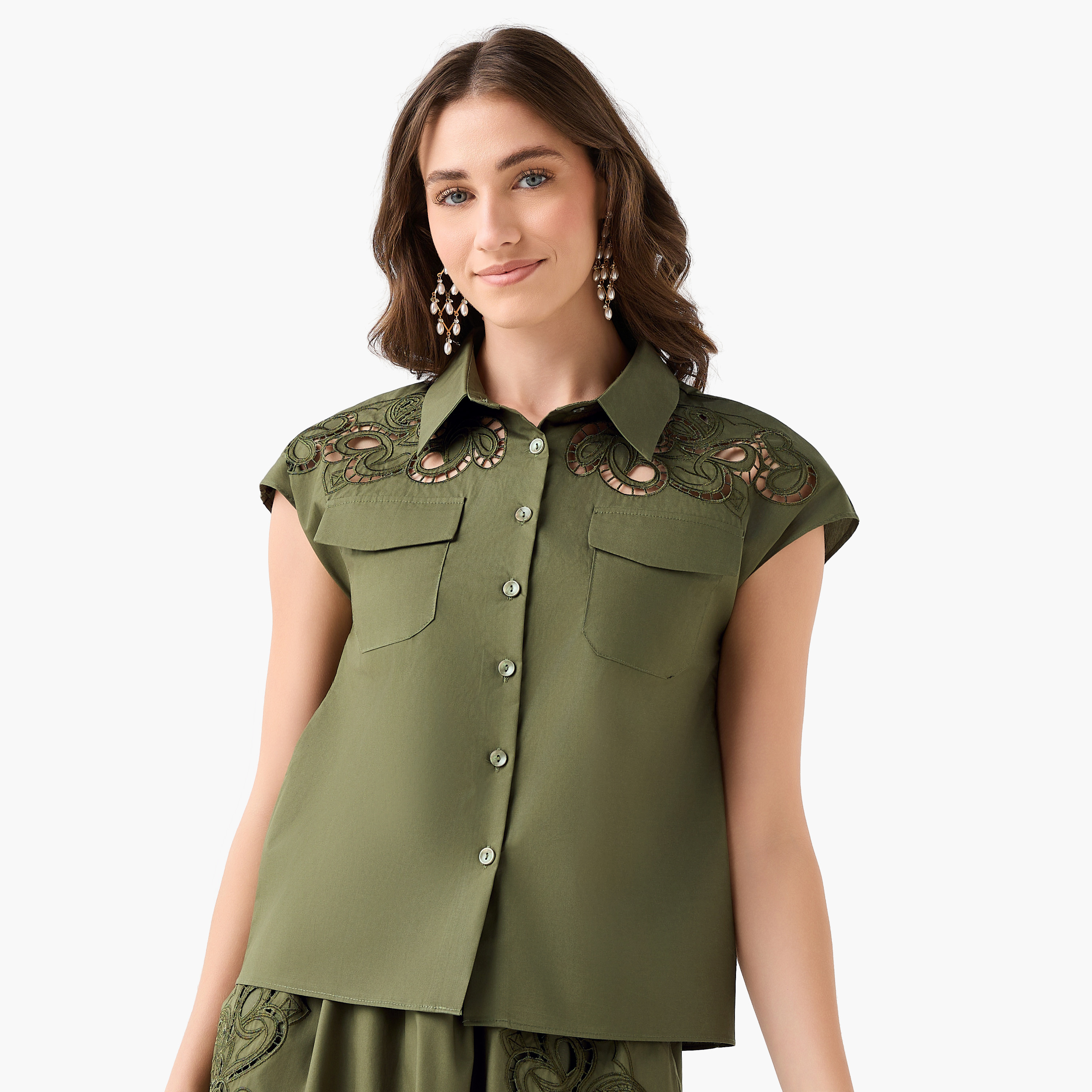 قميص قطن بتطريز دانتيل من تو إكستريمز-women-clothing-shirtsandblouses-shirts-image-2