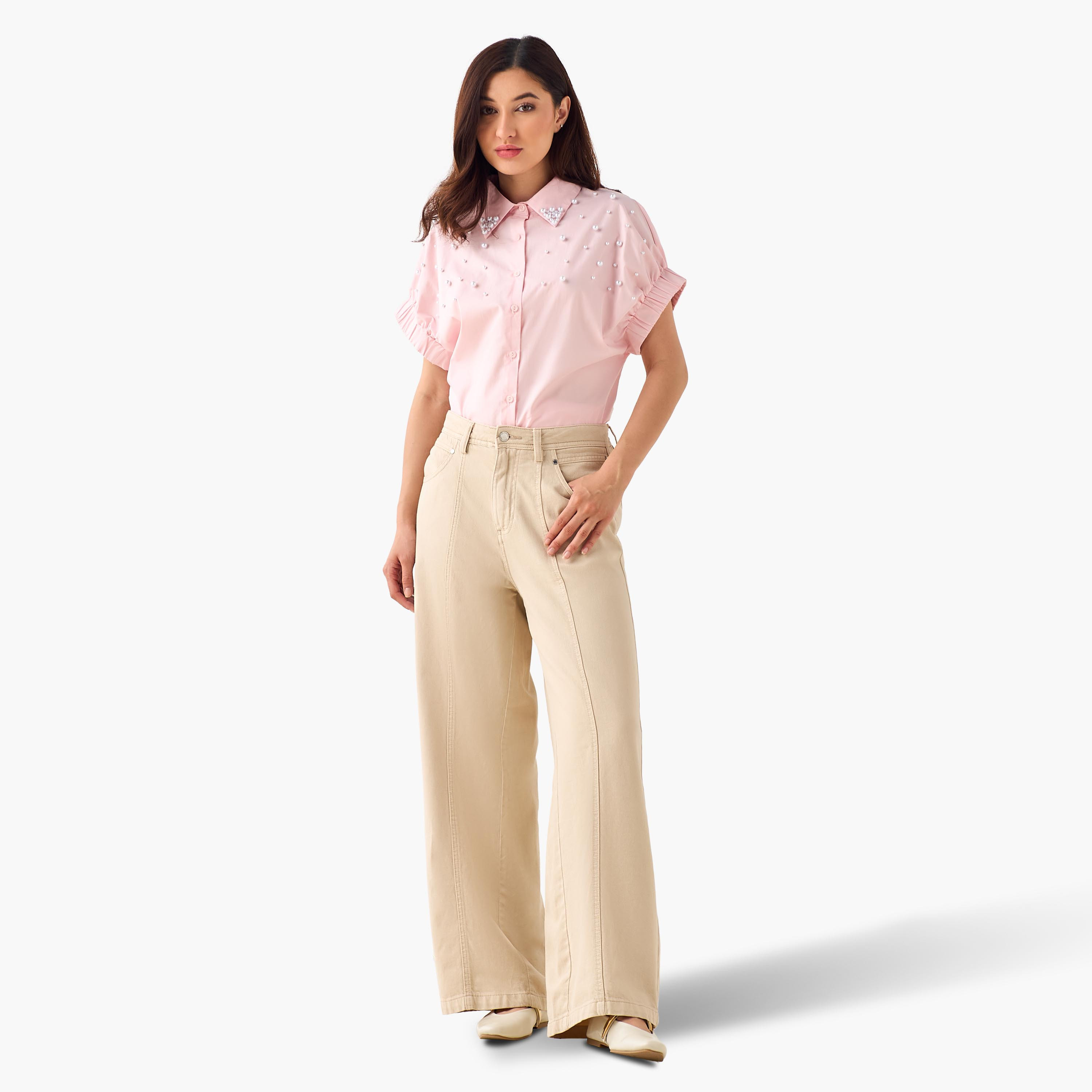 2Xtremz Cotton Shirt with Pearl Embellishment-women-clothing-shirtsandblouses-shirts-image-4