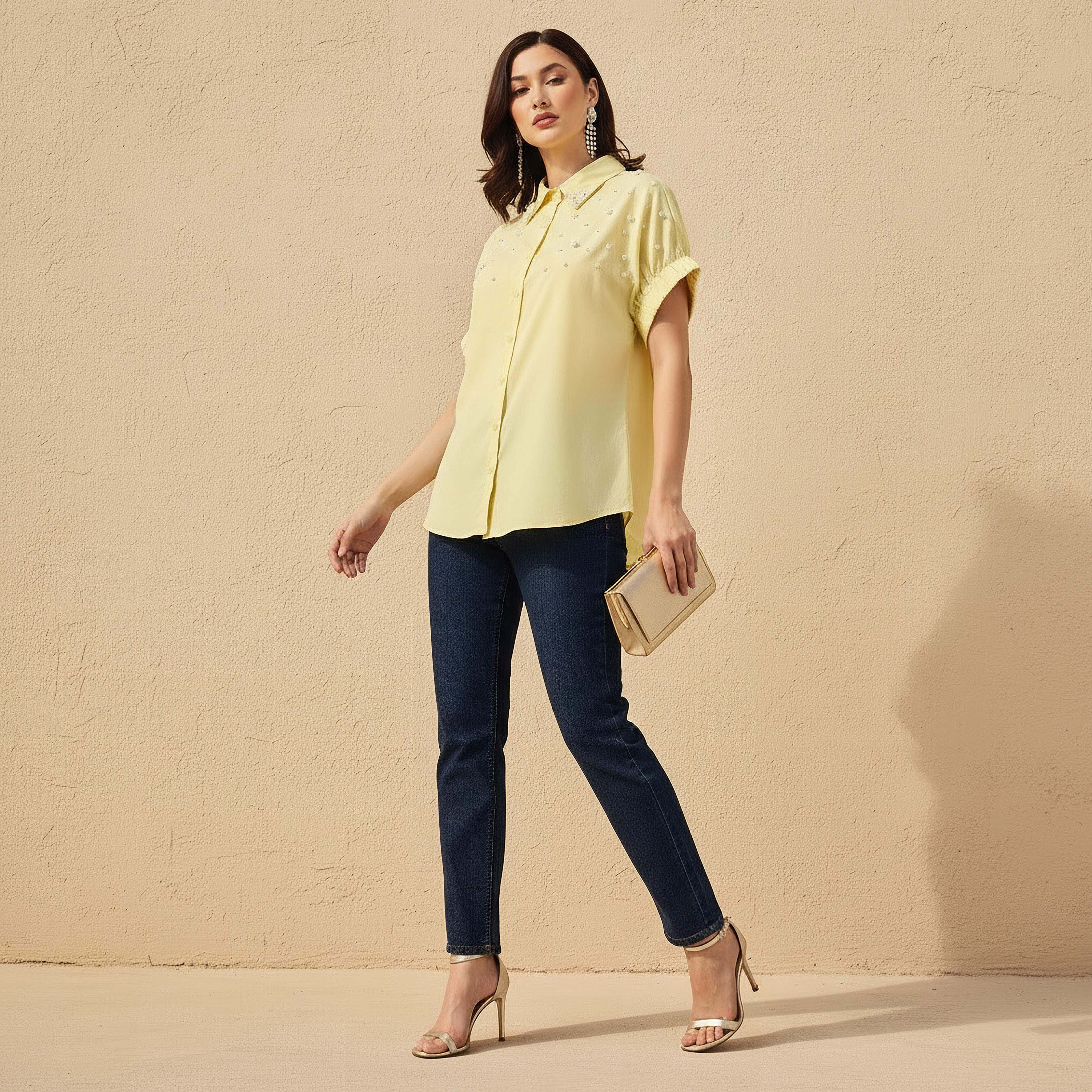 2Xtremz Cotton Shirt with Pearl Embellishment-women-clothing-shirtsandblouses-shirts-image-3