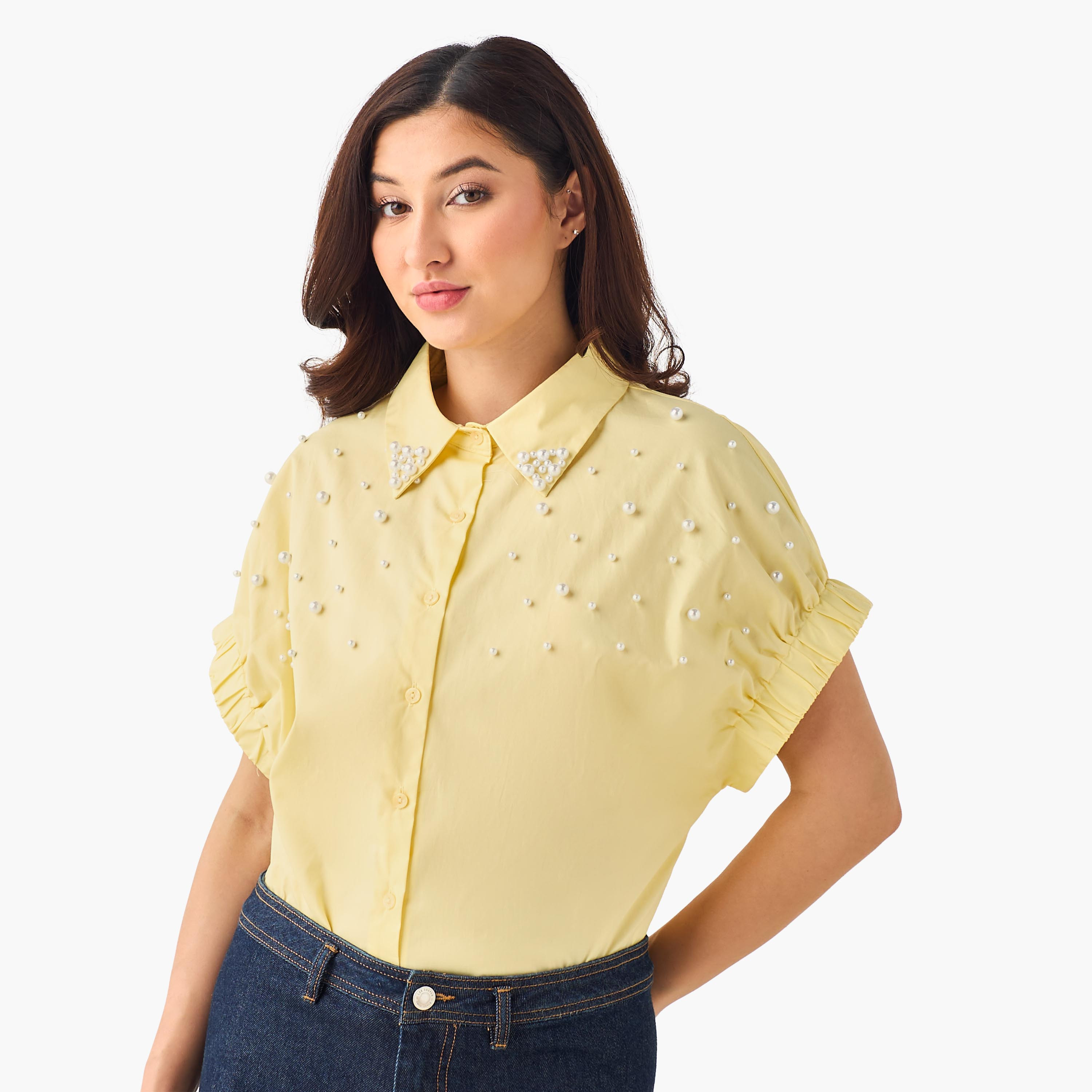 2Xtremz Cotton Shirt with Pearl Embellishment-women-clothing-shirtsandblouses-shirts-image-7