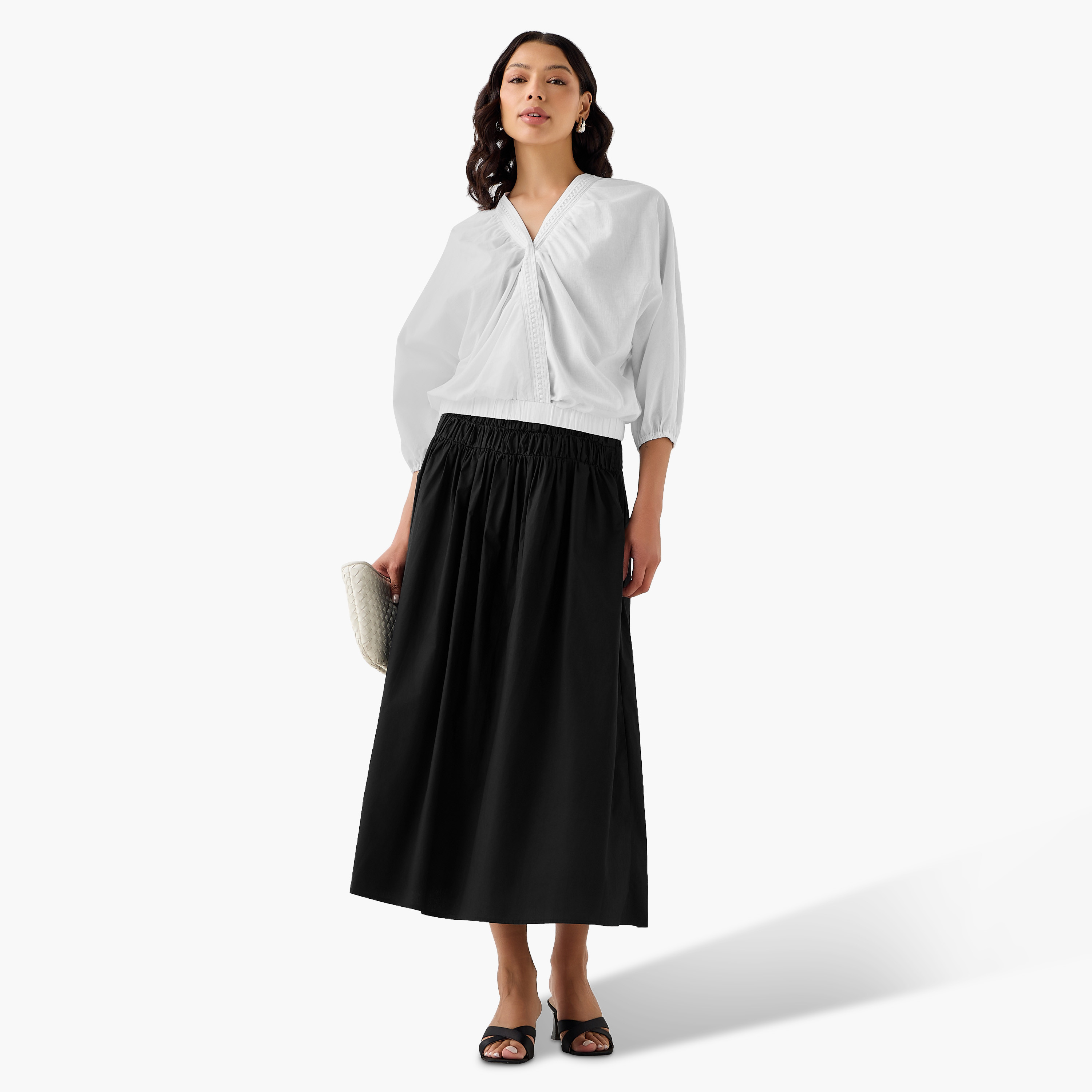 2Xtremz Midi Cotton A-line Skirt with Side Zip-women-clothing-bottoms-skirts-image-3