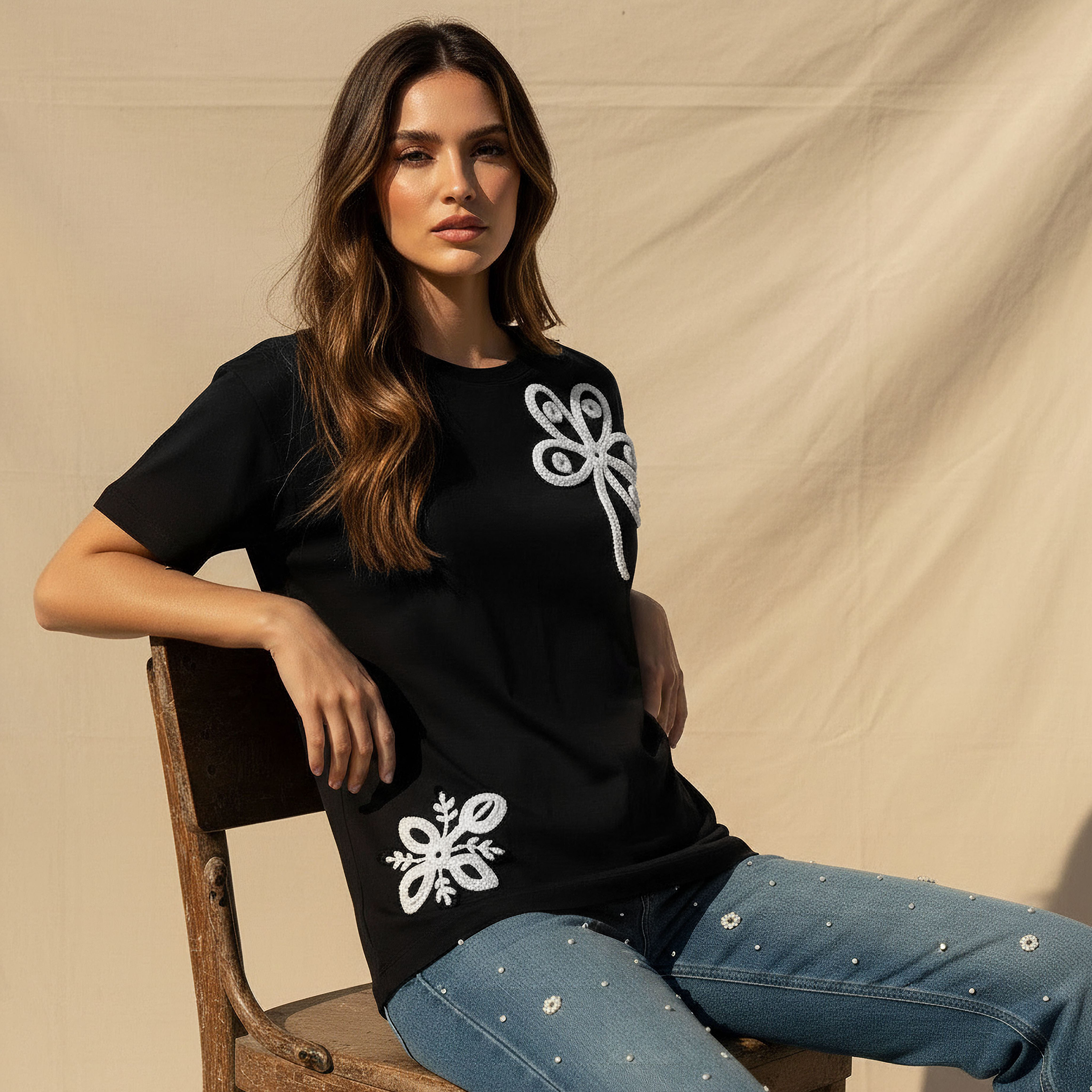 2Xtremz Regular Fit Cotton T-shirt with Crochet Detail-women-clothing-tshirts-image-5