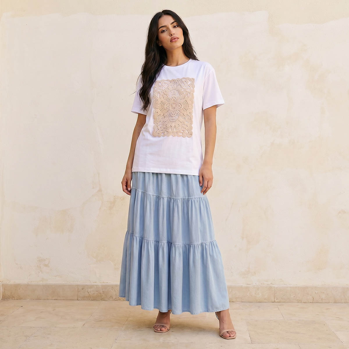 2Xtremz Relaxed Fit Cotton T-shirt with Crochet Detail-women-clothing-tshirts-image-3