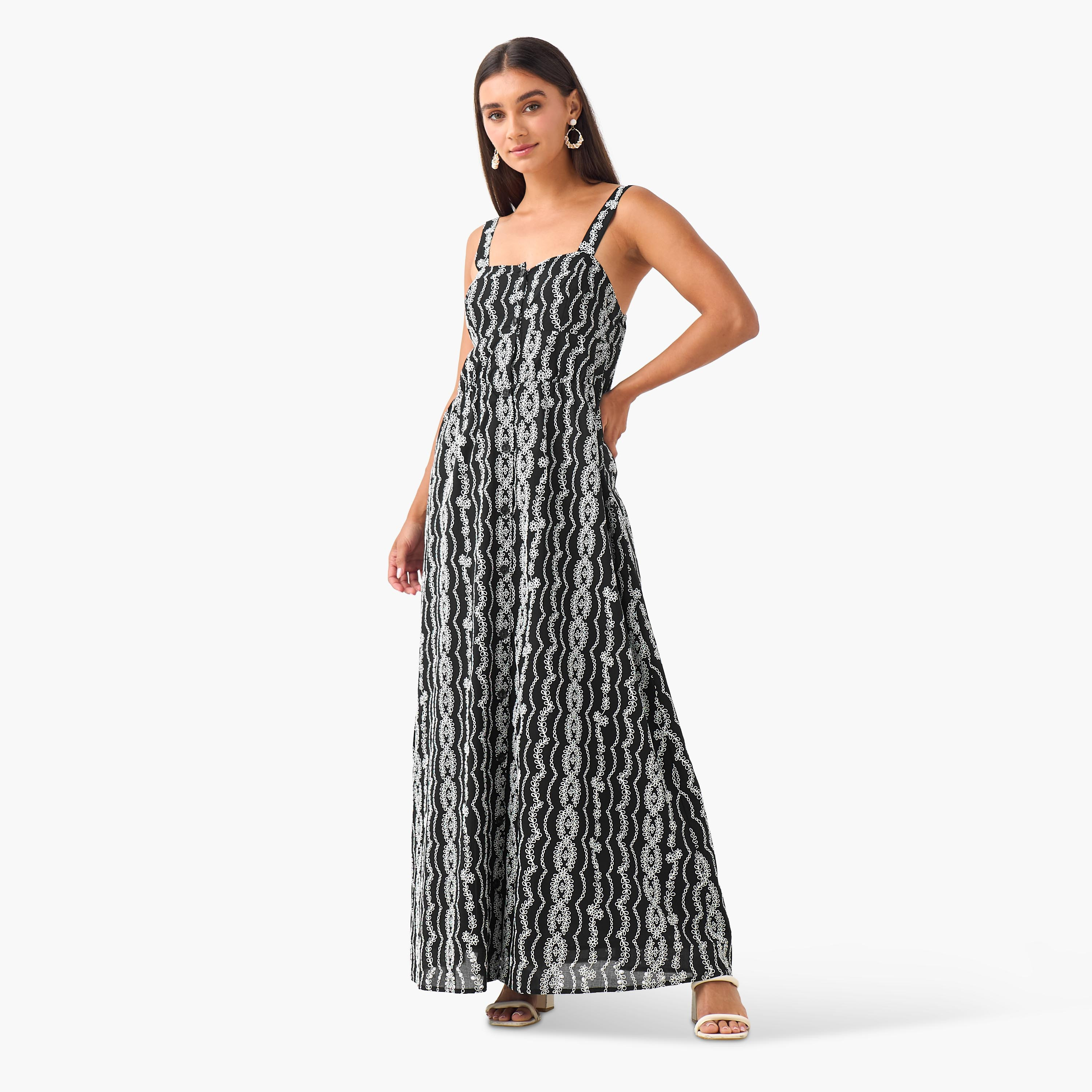 2Xtremz Embroidered A-line Women Dress with Shoulder Straps-women-clothing-dresses-image-3