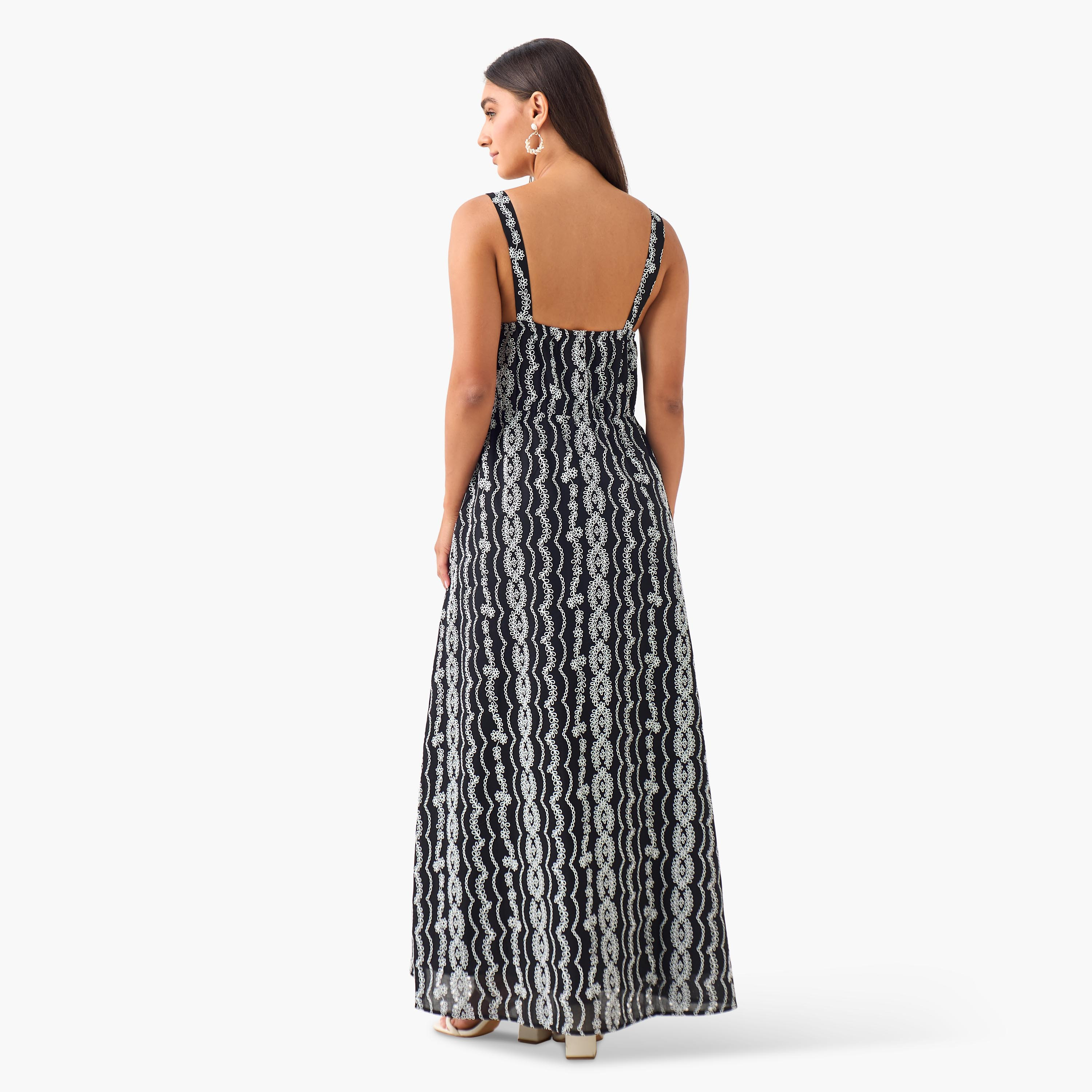2Xtremz Embroidered A-line Women Dress with Shoulder Straps-women-clothing-dresses-image-5