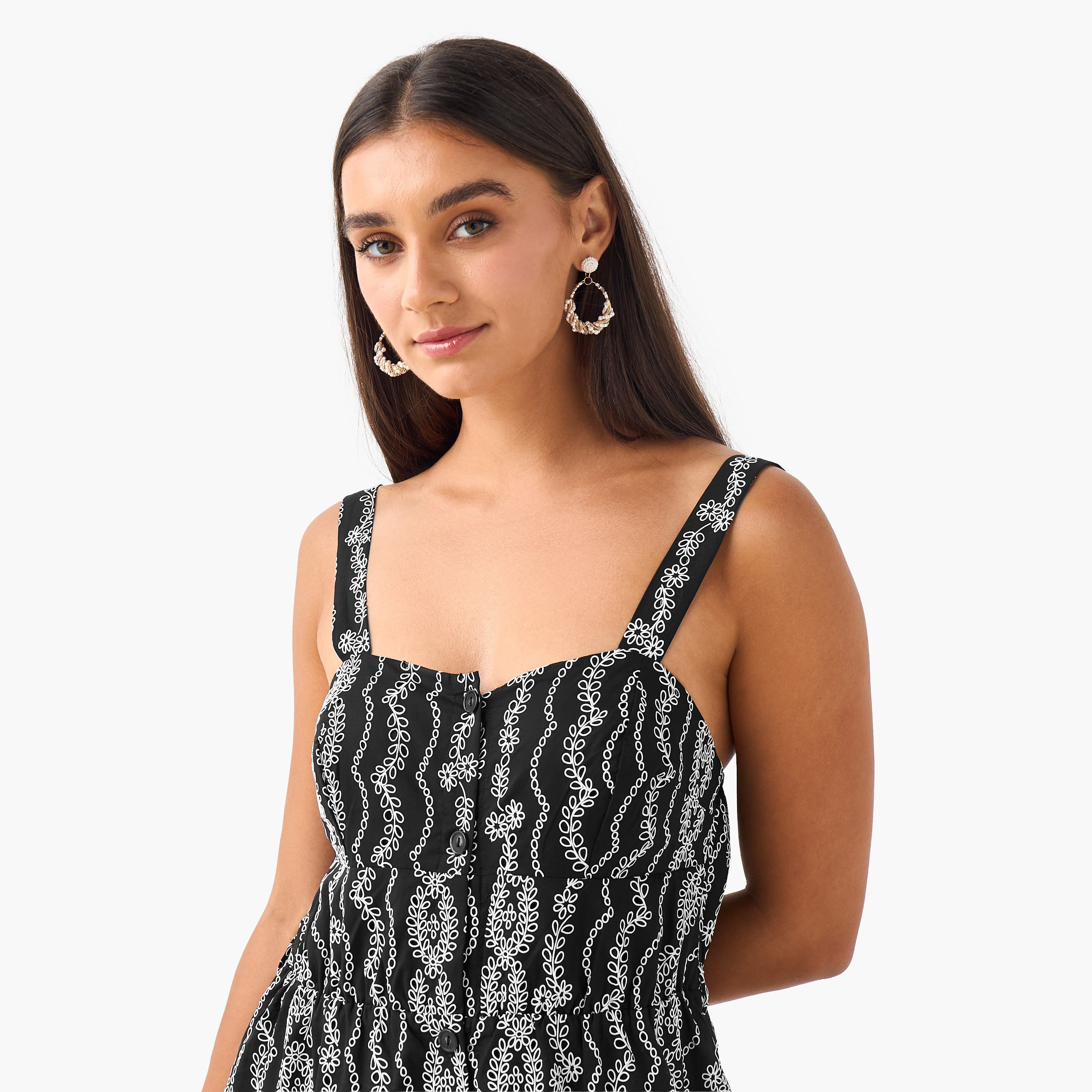2Xtremz Embroidered A-line Women Dress with Shoulder Straps-women-clothing-dresses-image-7