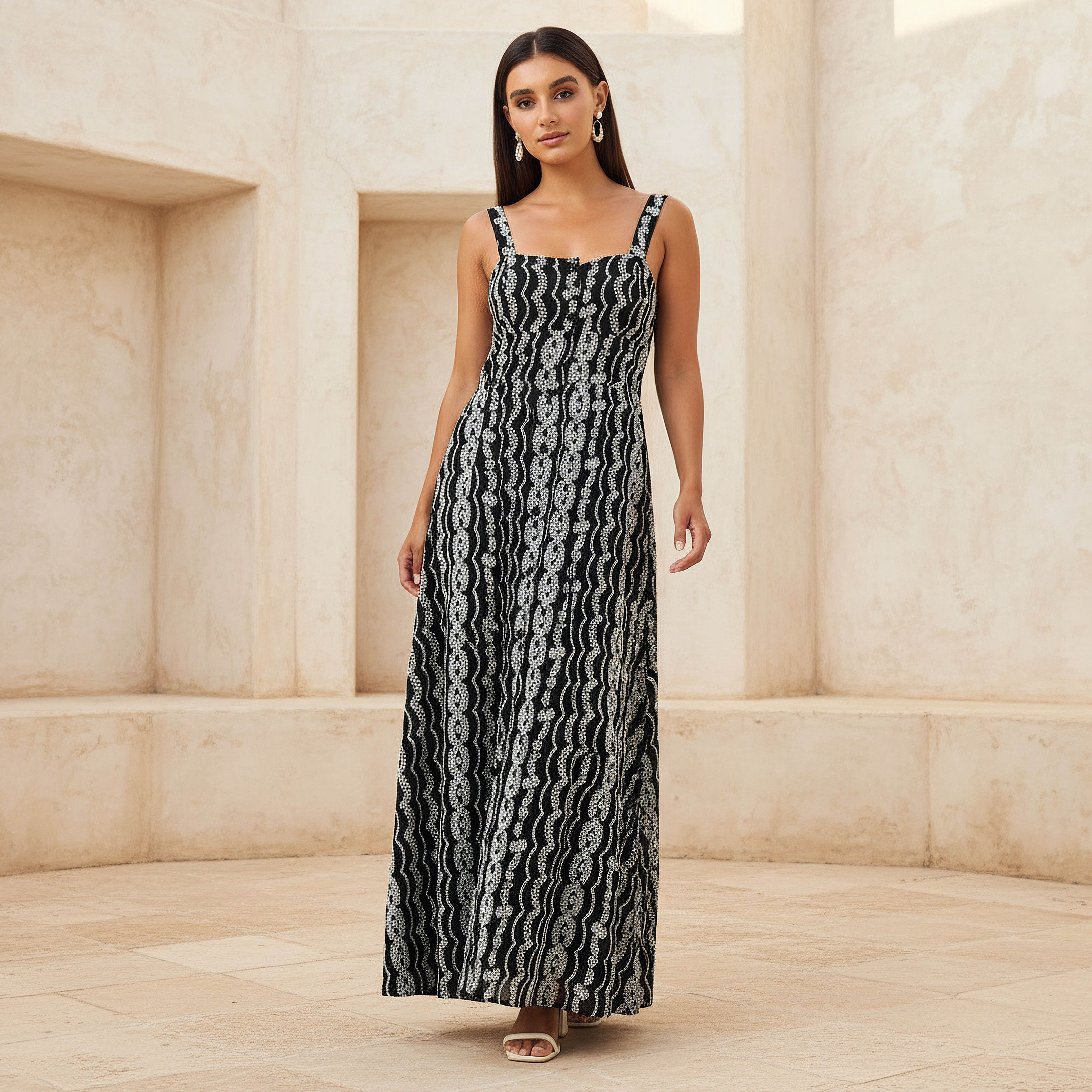 2Xtremz Embroidered A-line Women Dress with Shoulder Straps-women-clothing-dresses-image-1