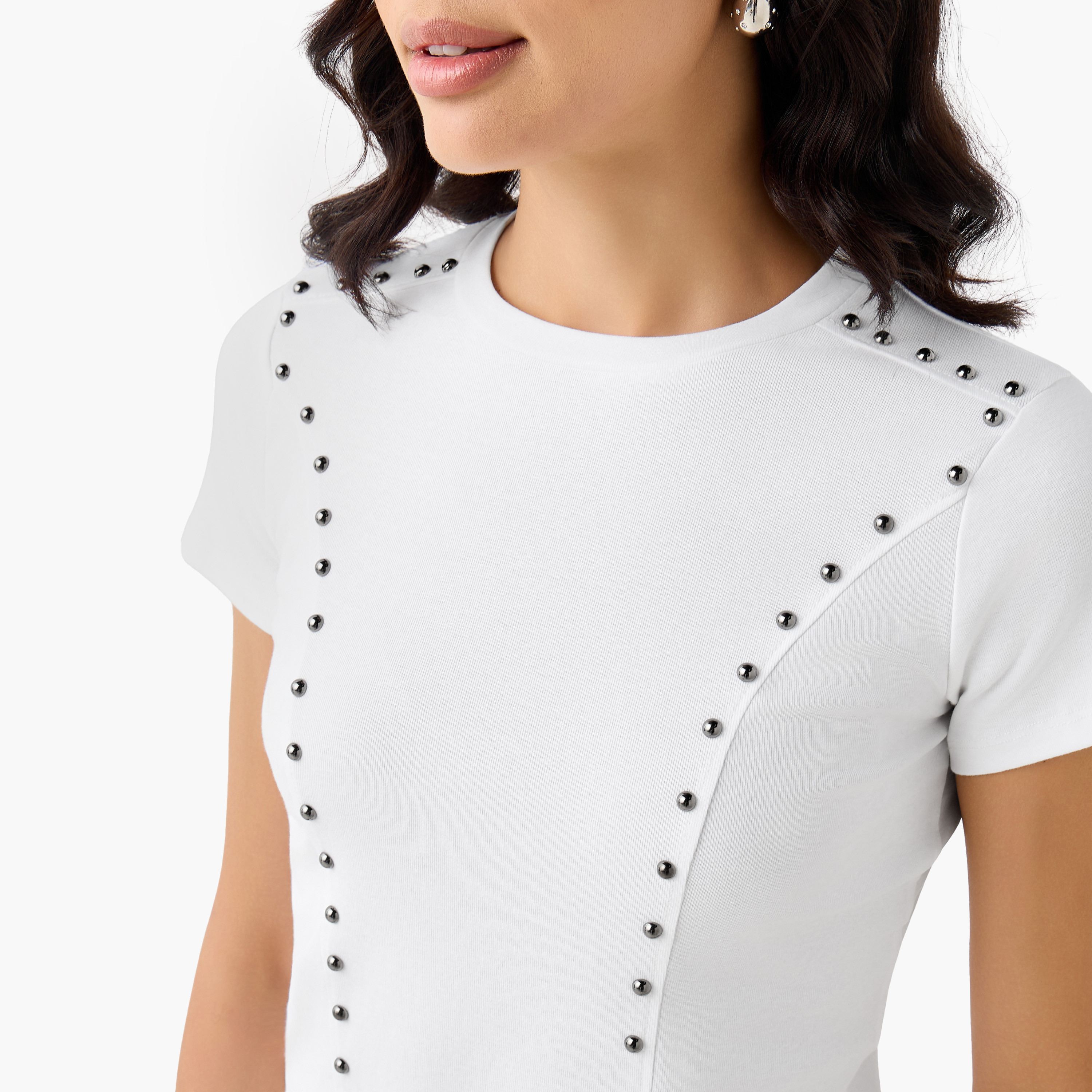 تيشيرت بتفاصيل مزيّنة من تو إكستريمز-women-clothing-tshirts-image-5