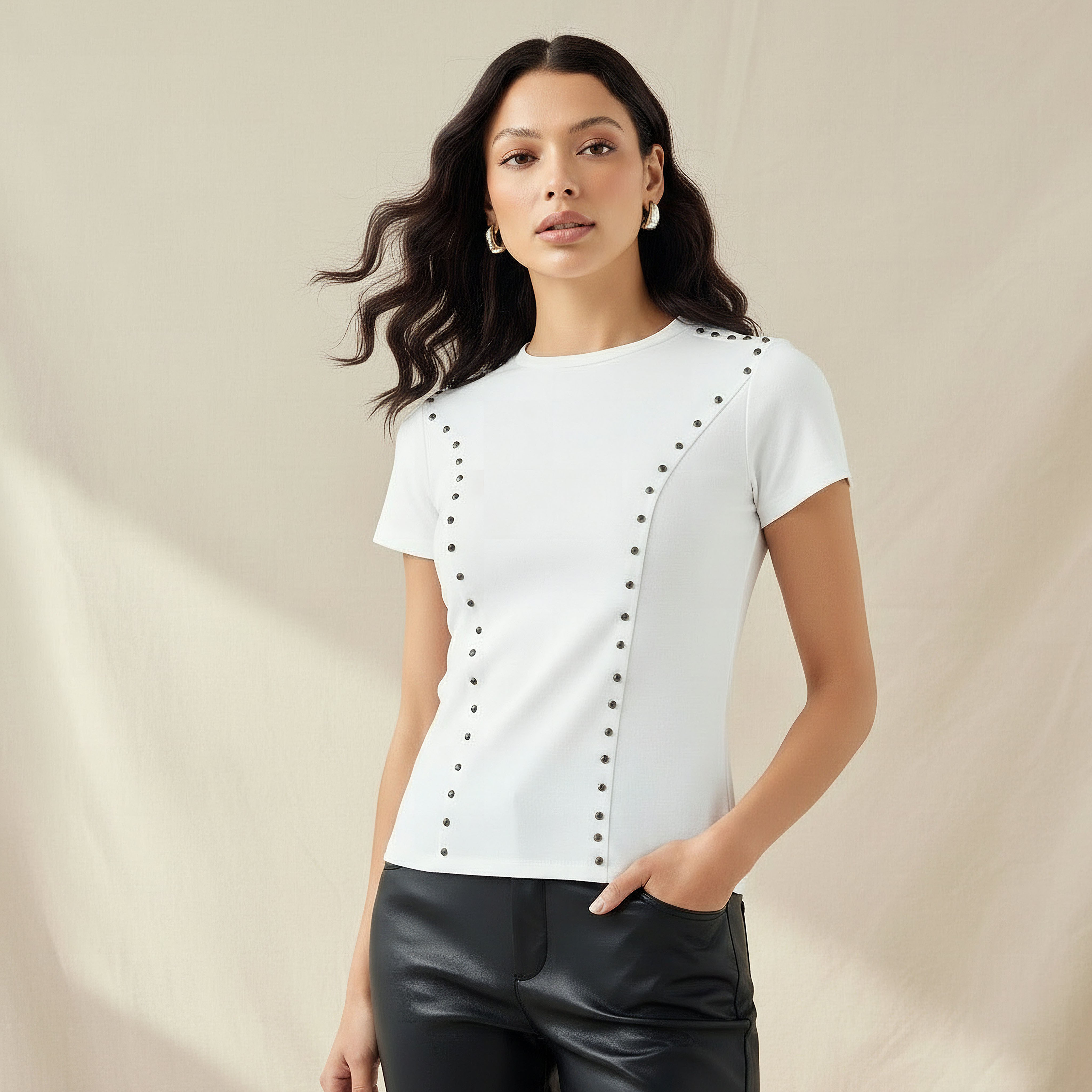 تيشيرت بتفاصيل مزيّنة من تو إكستريمز-women-clothing-tshirts-image-1