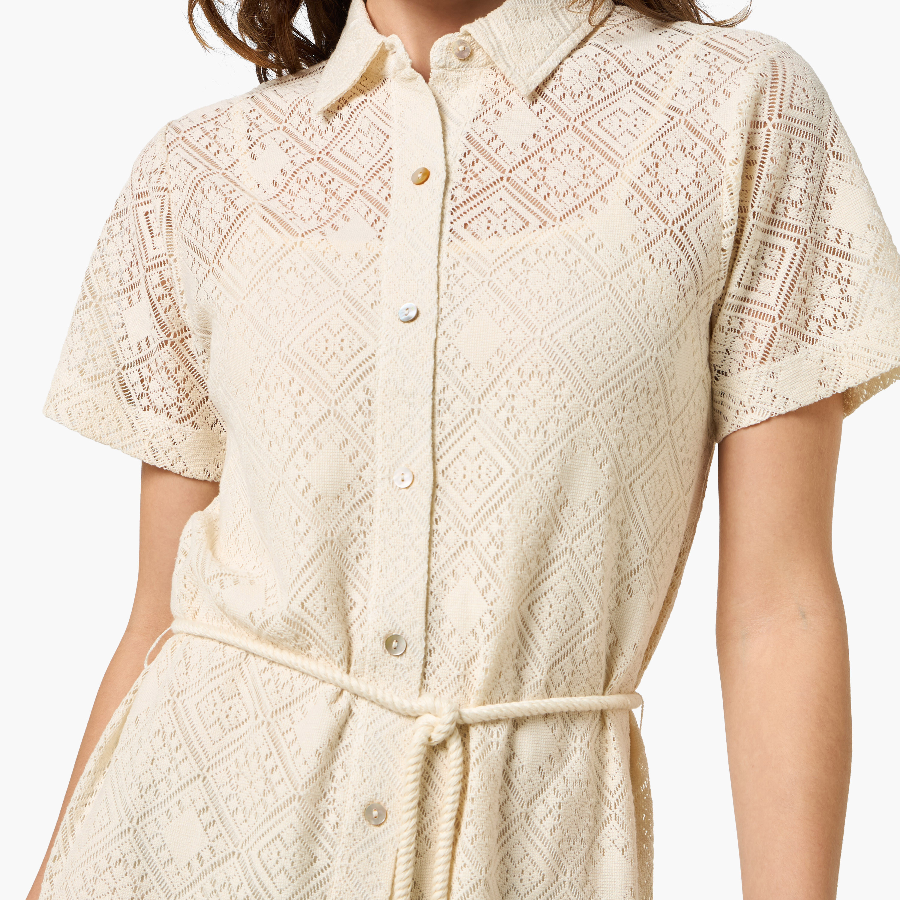 2Xtremz Shirt Style Women Dress with Lace Design-women-clothing-dresses-image-3