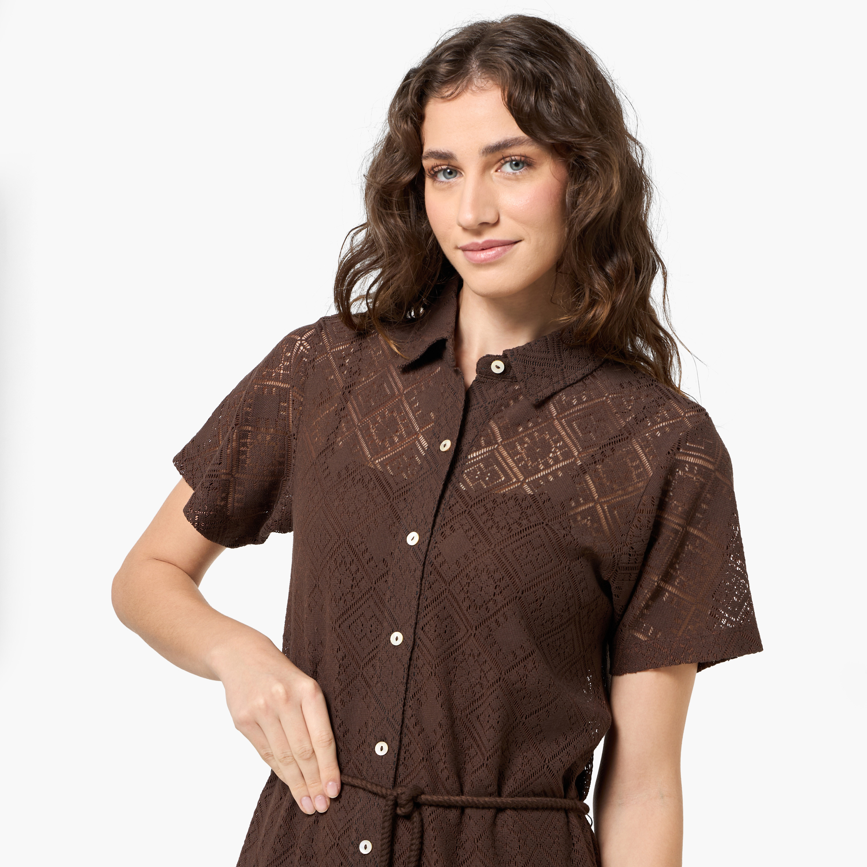 2Xtremz Shirt Style Women Dress with Lace Design-women-clothing-dresses-image-7