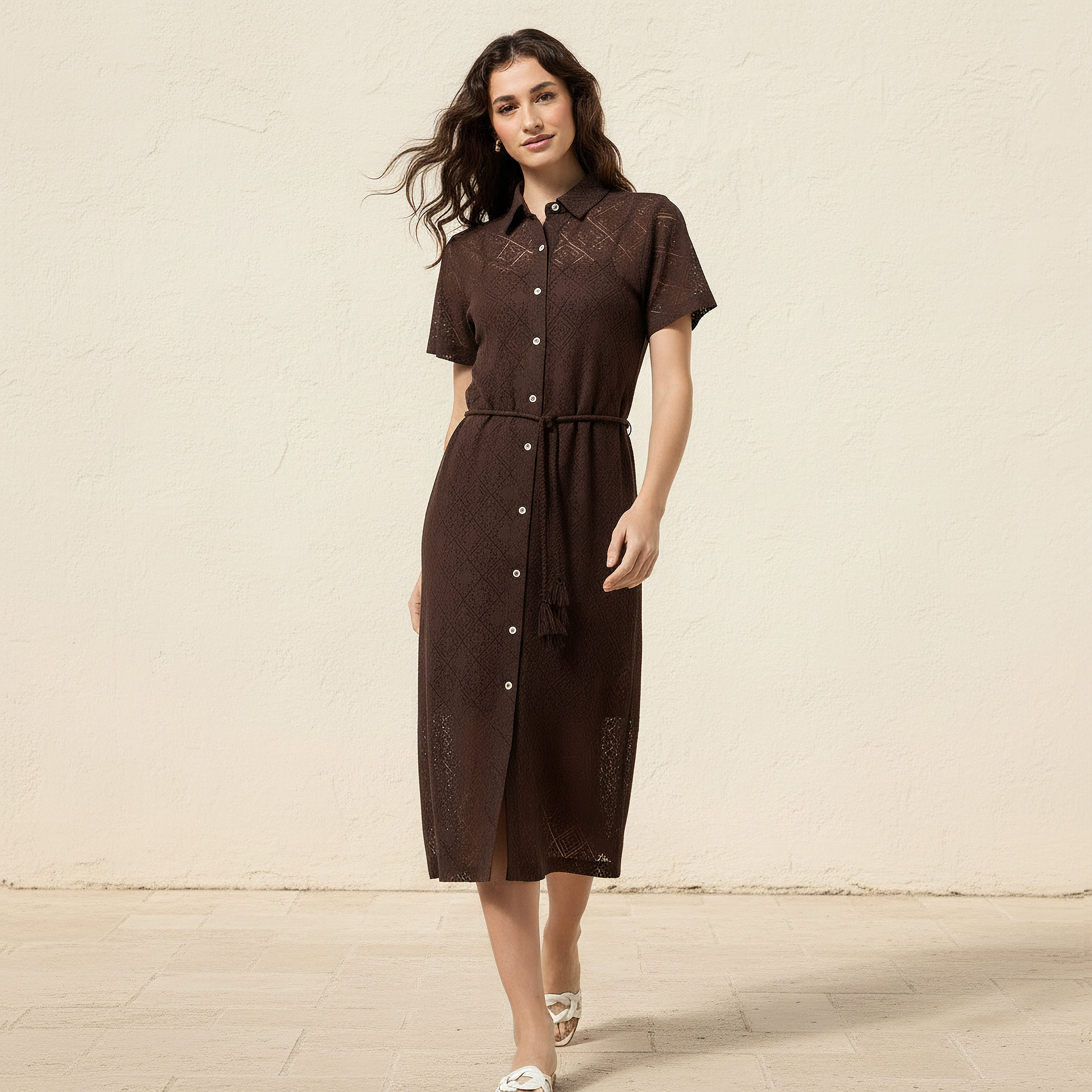 2Xtremz Shirt Style Women Dress with Lace Design-women-clothing-dresses-image-2