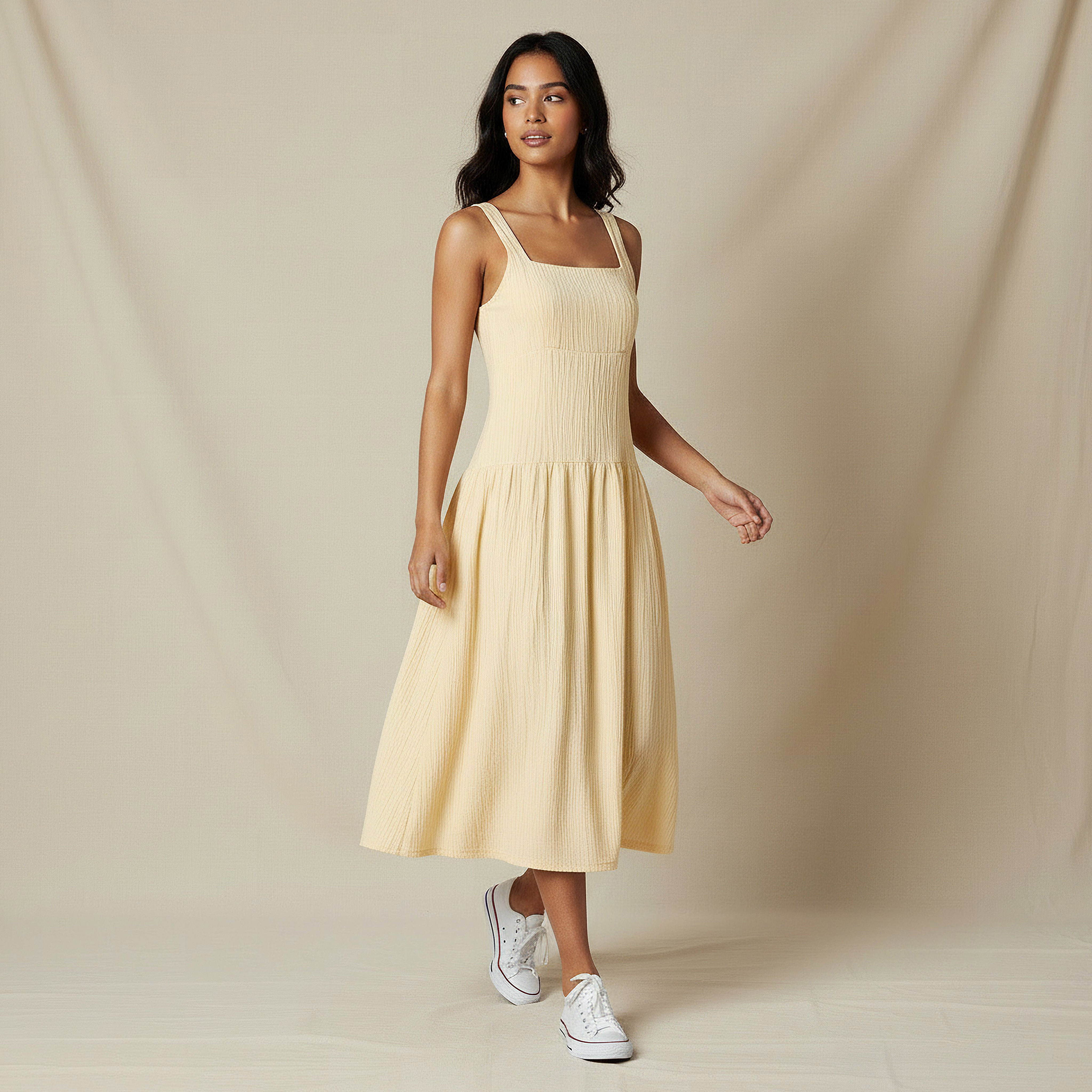 2Xtremz Textured Women Dress with Square Neck-women-clothing-dresses-image-1