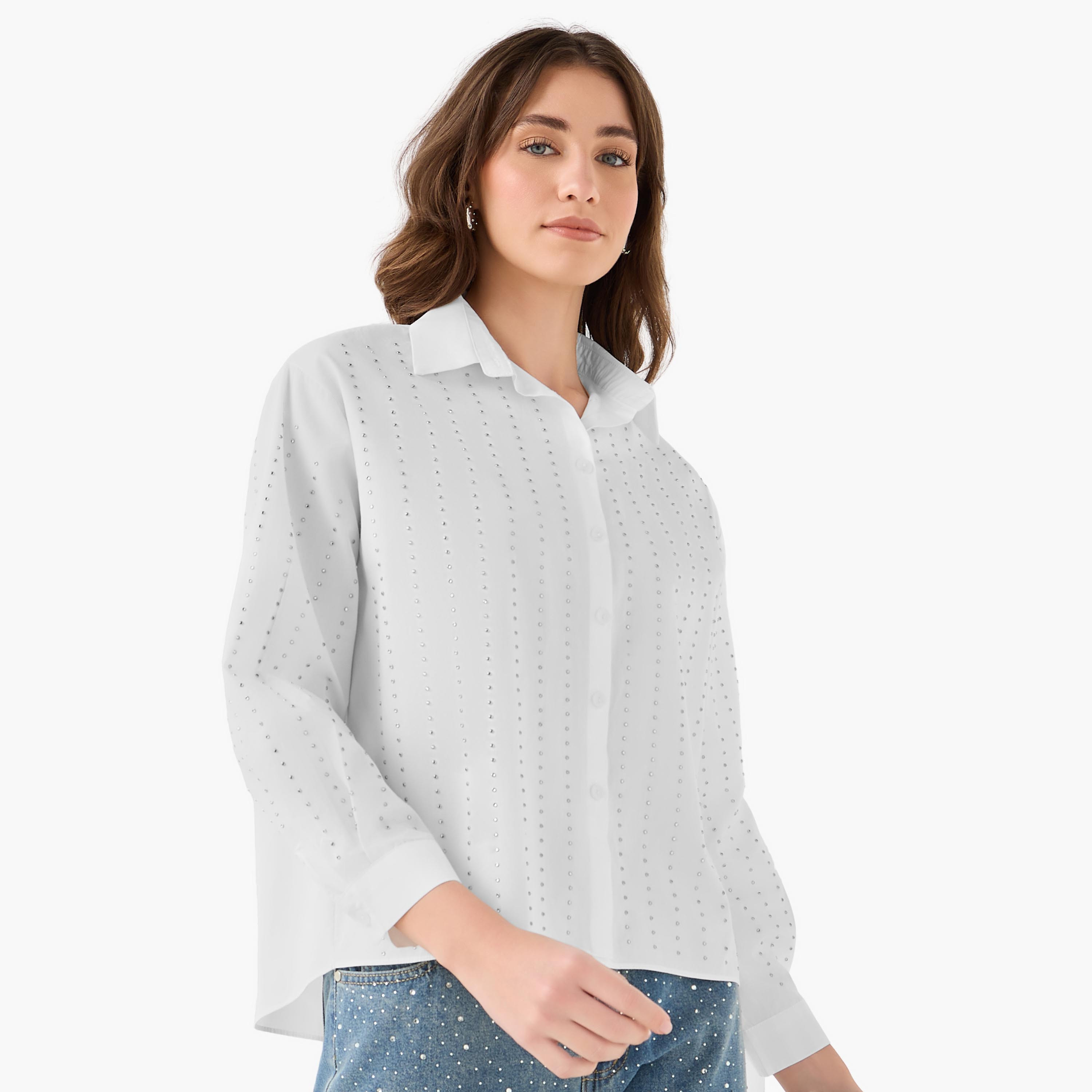 2Xtremz Cotton Shirt with Embellished Detail-women-clothing-shirtsandblouses-shirts-image-2
