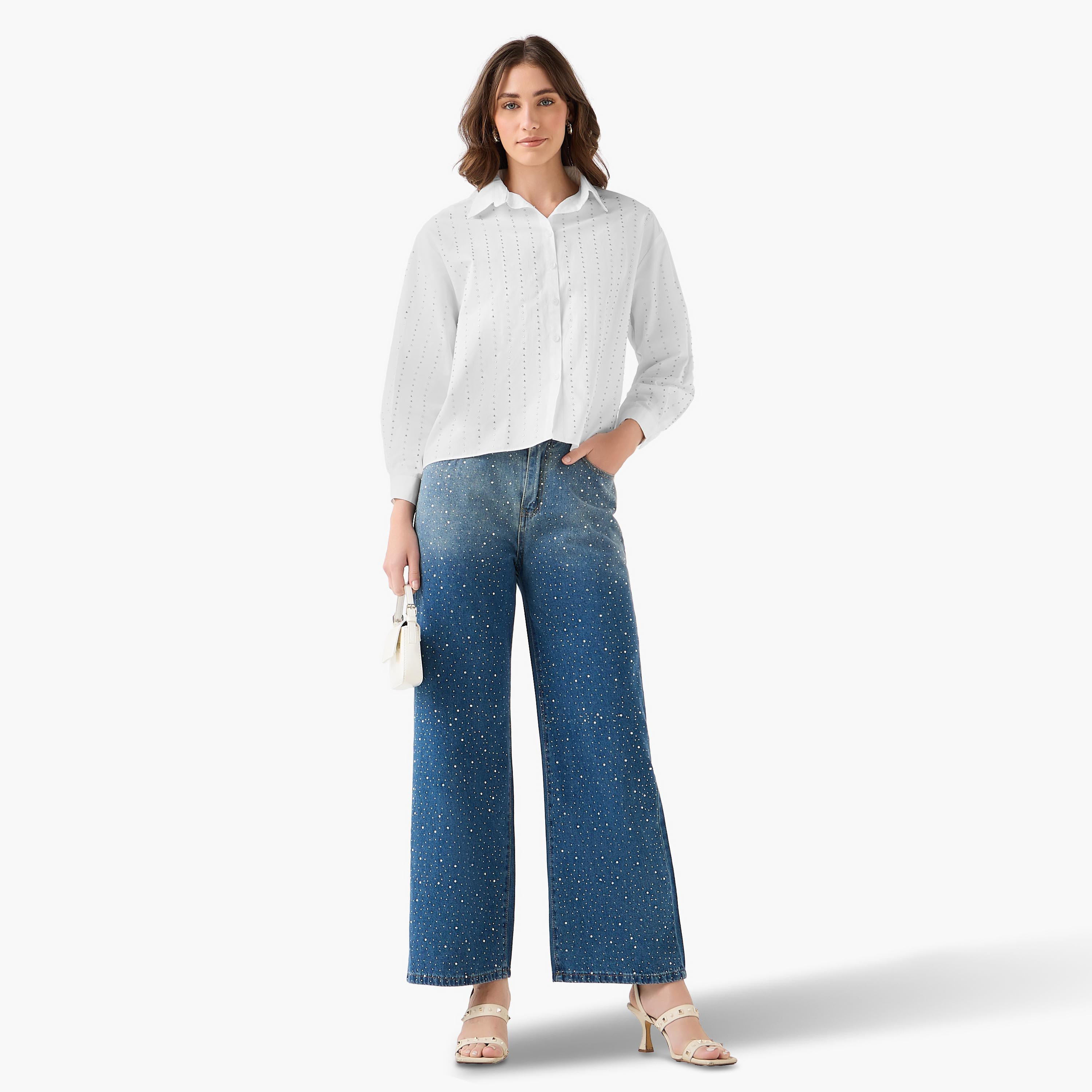 2Xtremz Cotton Shirt with Embellished Detail-women-clothing-shirtsandblouses-shirts-image-3