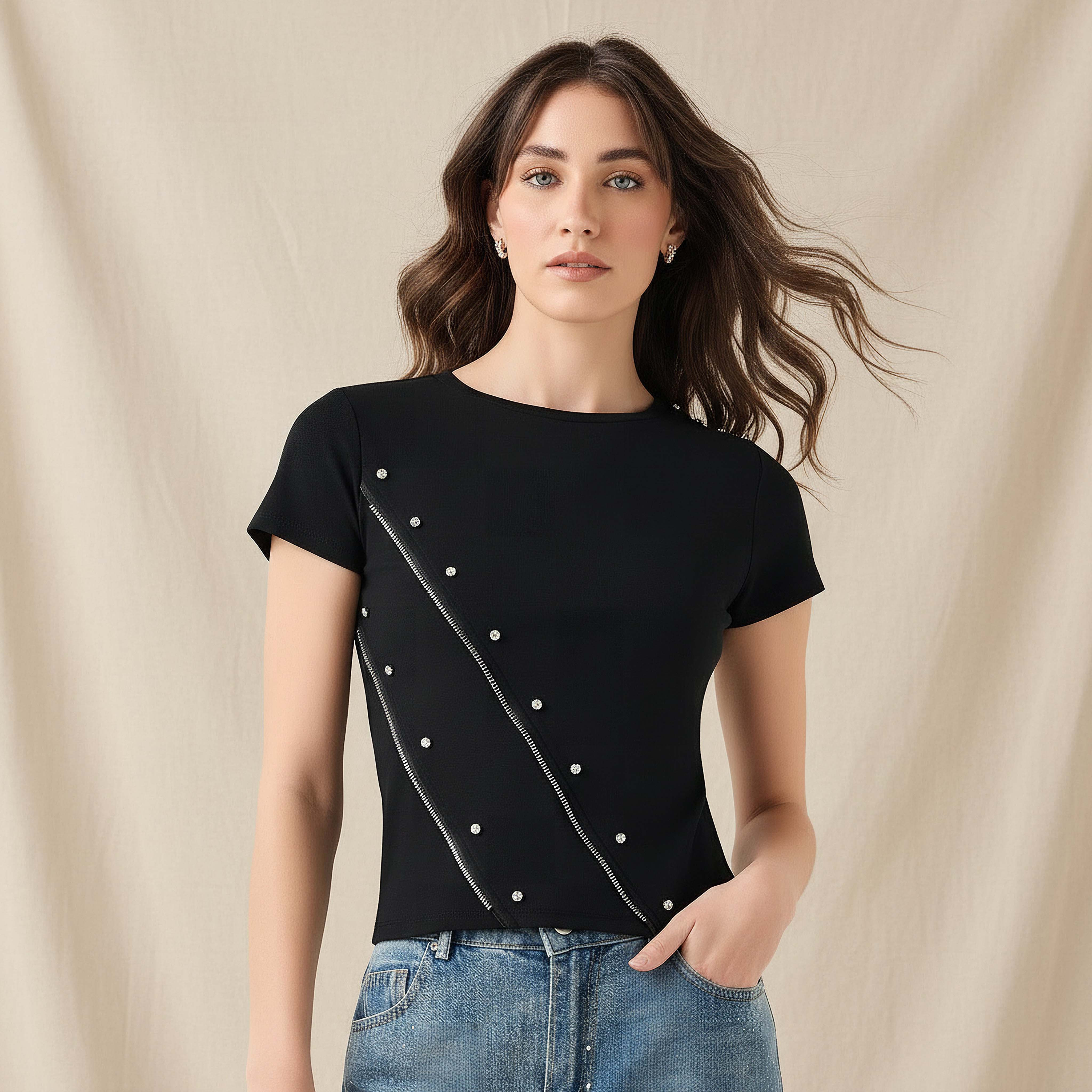 2Xtremz T-shirt with Embellished Detail-women-clothing-tshirts-image-1