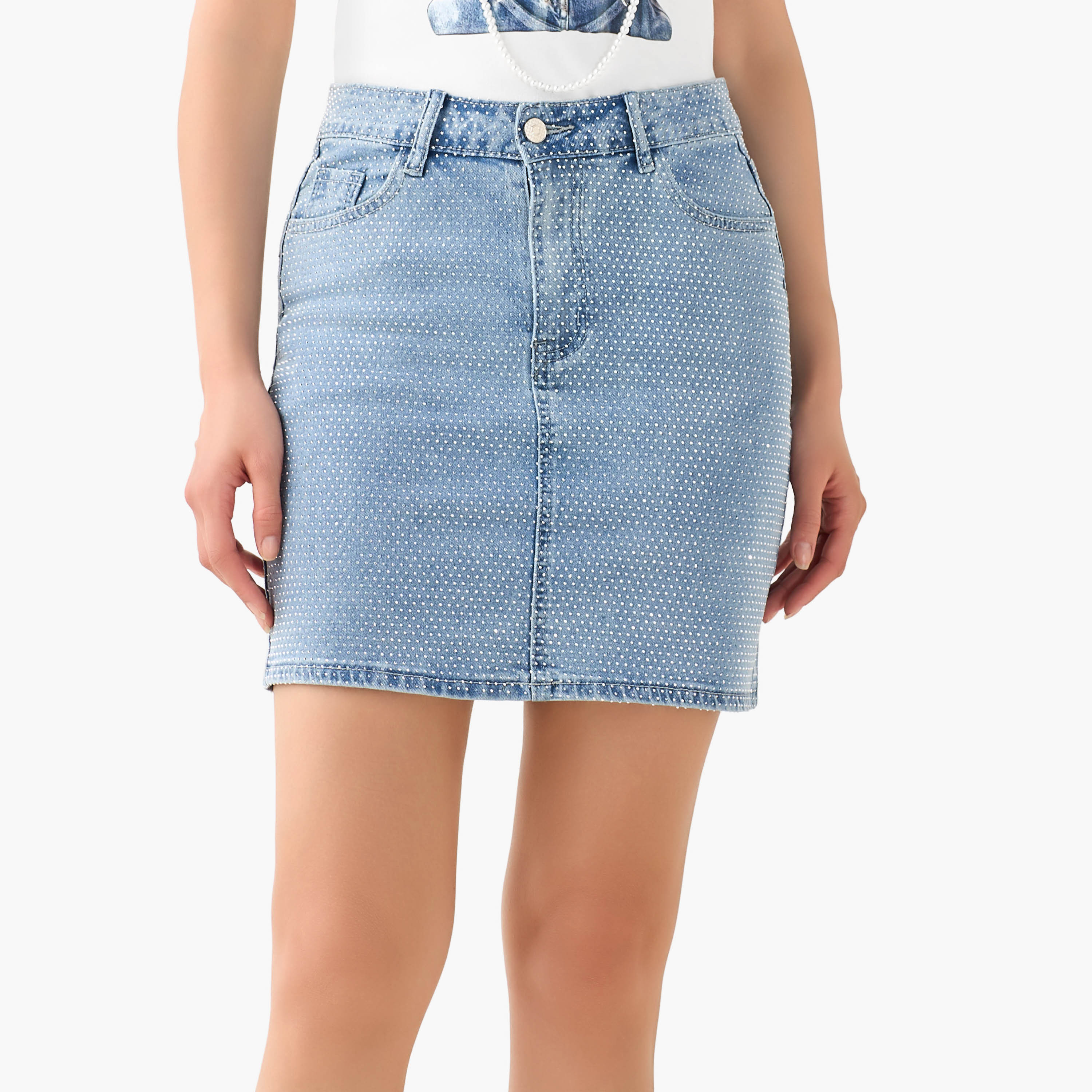 2Xtremz Mini Denim Skirt with Embellished Detail-women-clothing-bottoms-skirts-image-3