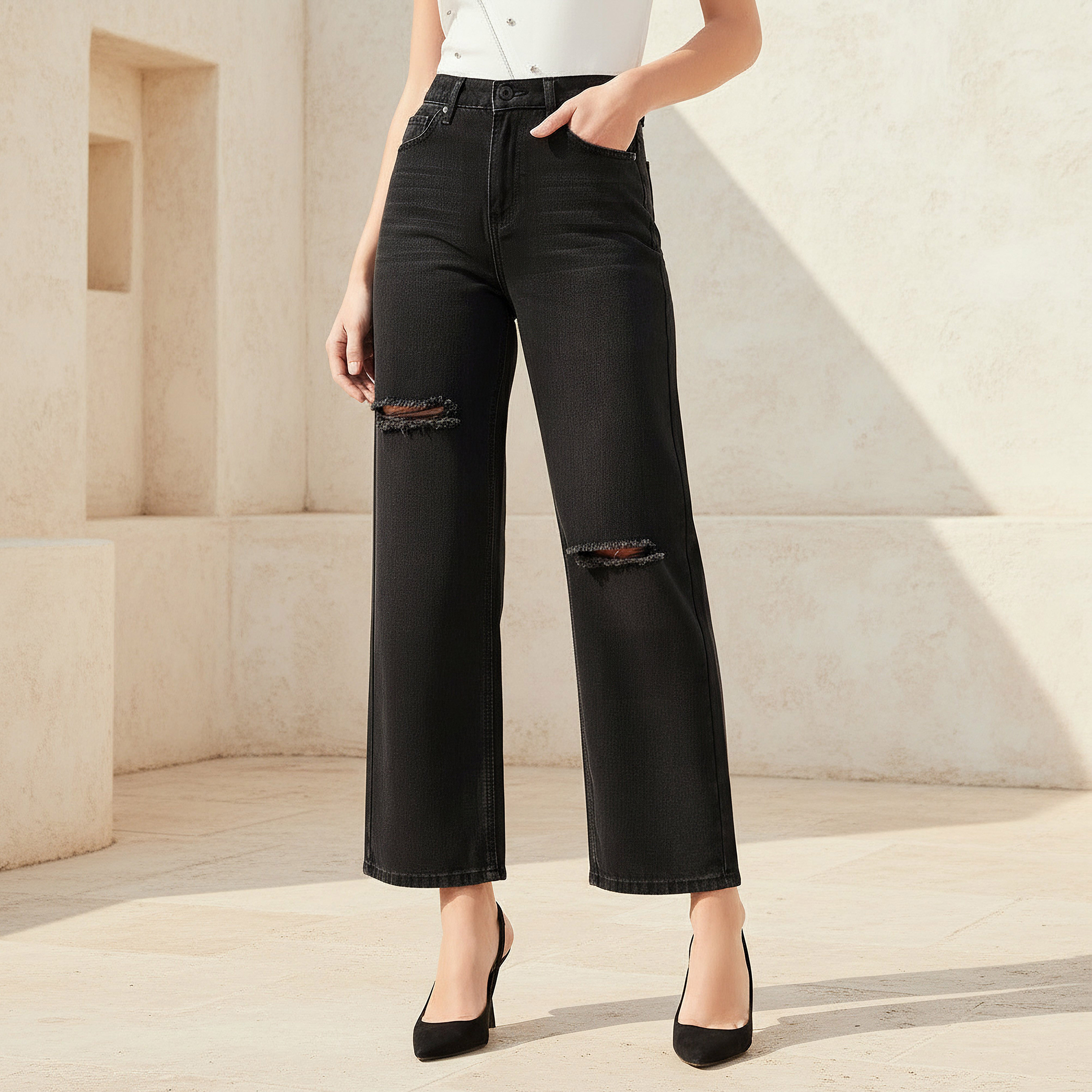 2Xtremz Mid-Rise Jeans with Ripped Detail-women-clothing-bottoms-jeans-image-1