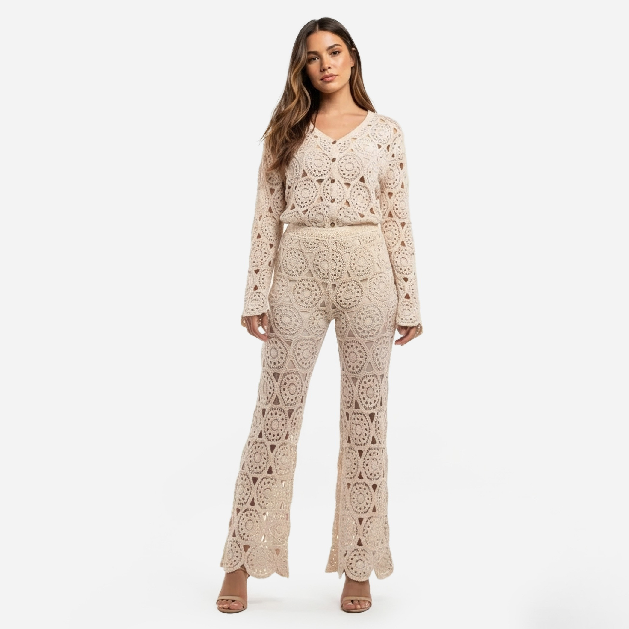 2Xtremz Flare Fit High-Rise Crochet Lace Detail Pants-women-clothing-bottoms-trousers-image-3