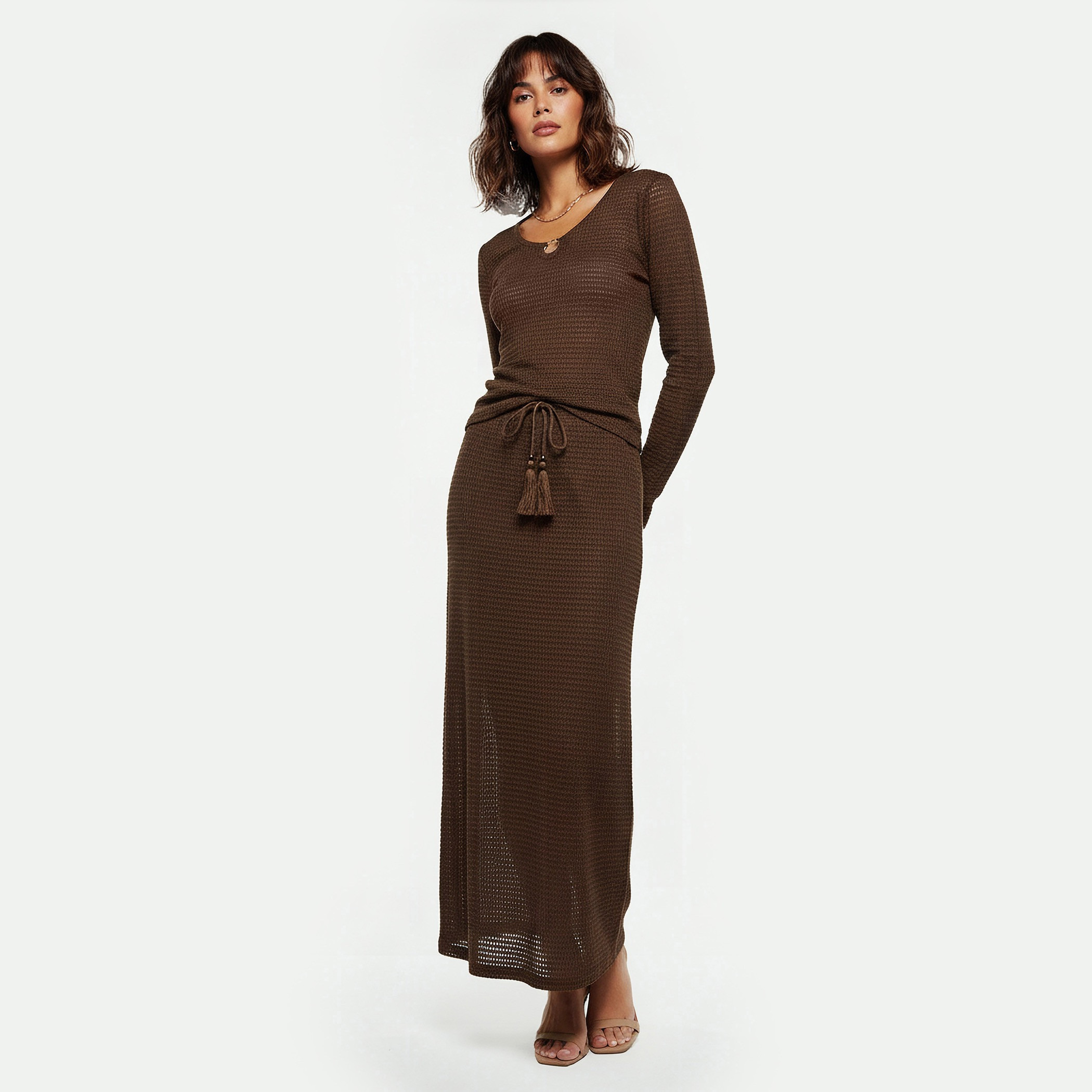 2Xtremz Maxi A-line Textured Skirt with Tie-Up-women-clothing-bottoms-skirts-image-3