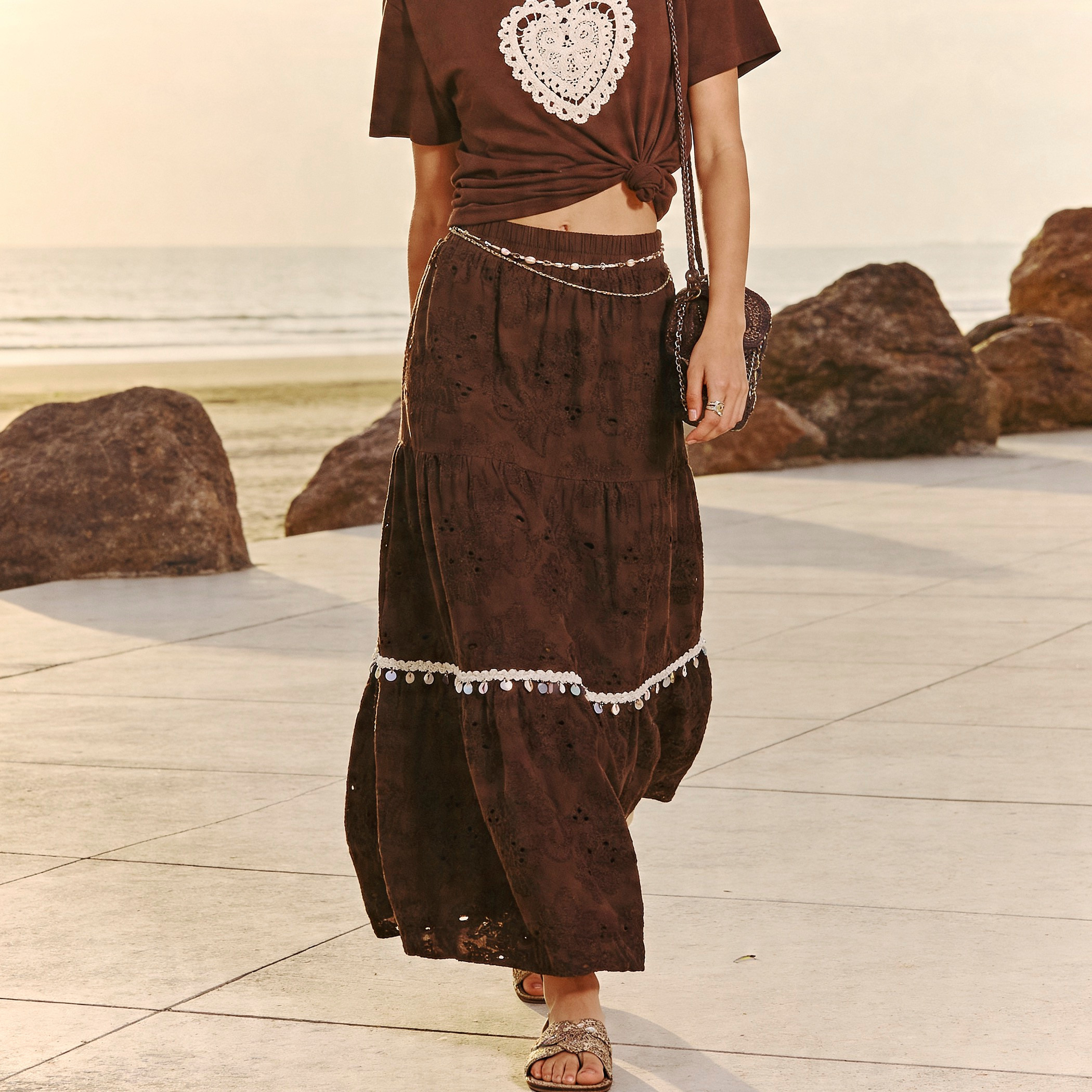 2Xtremz Maxi Cotton Tiered Skirt with Floral Embroidery-women-clothing-bottoms-skirts-image-1