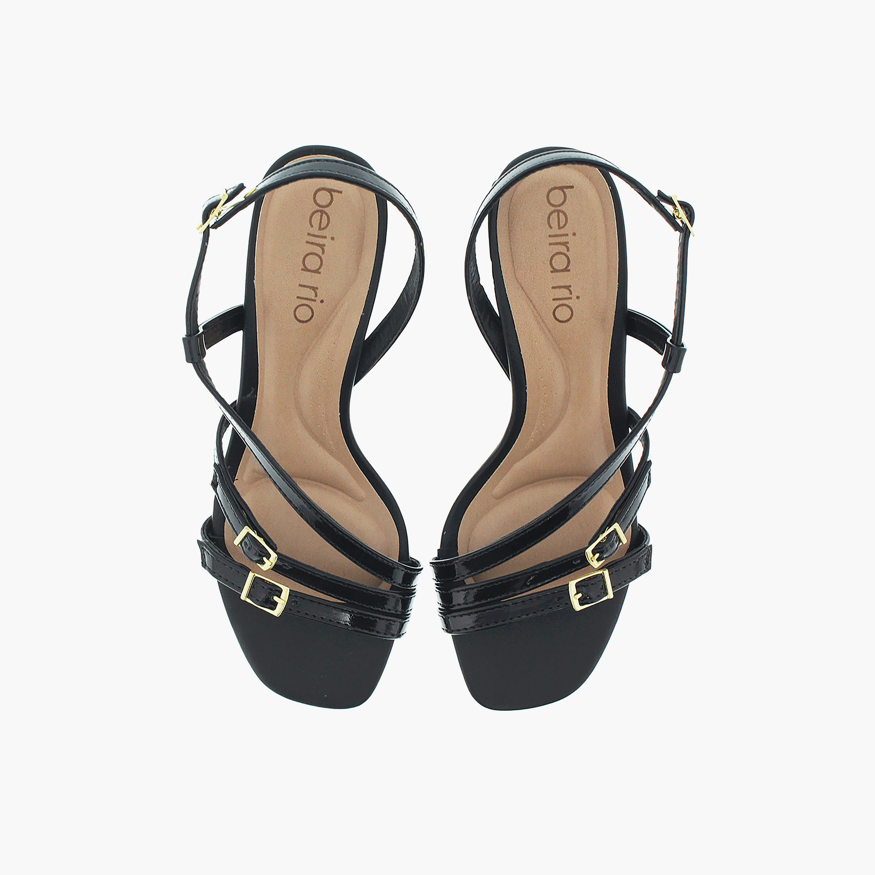 Beira Rio by Geoomnii  Women's Buckle Closure Block Heels | 8536-103-14461-15745       -women-shoes-sandals-heeled-image-5