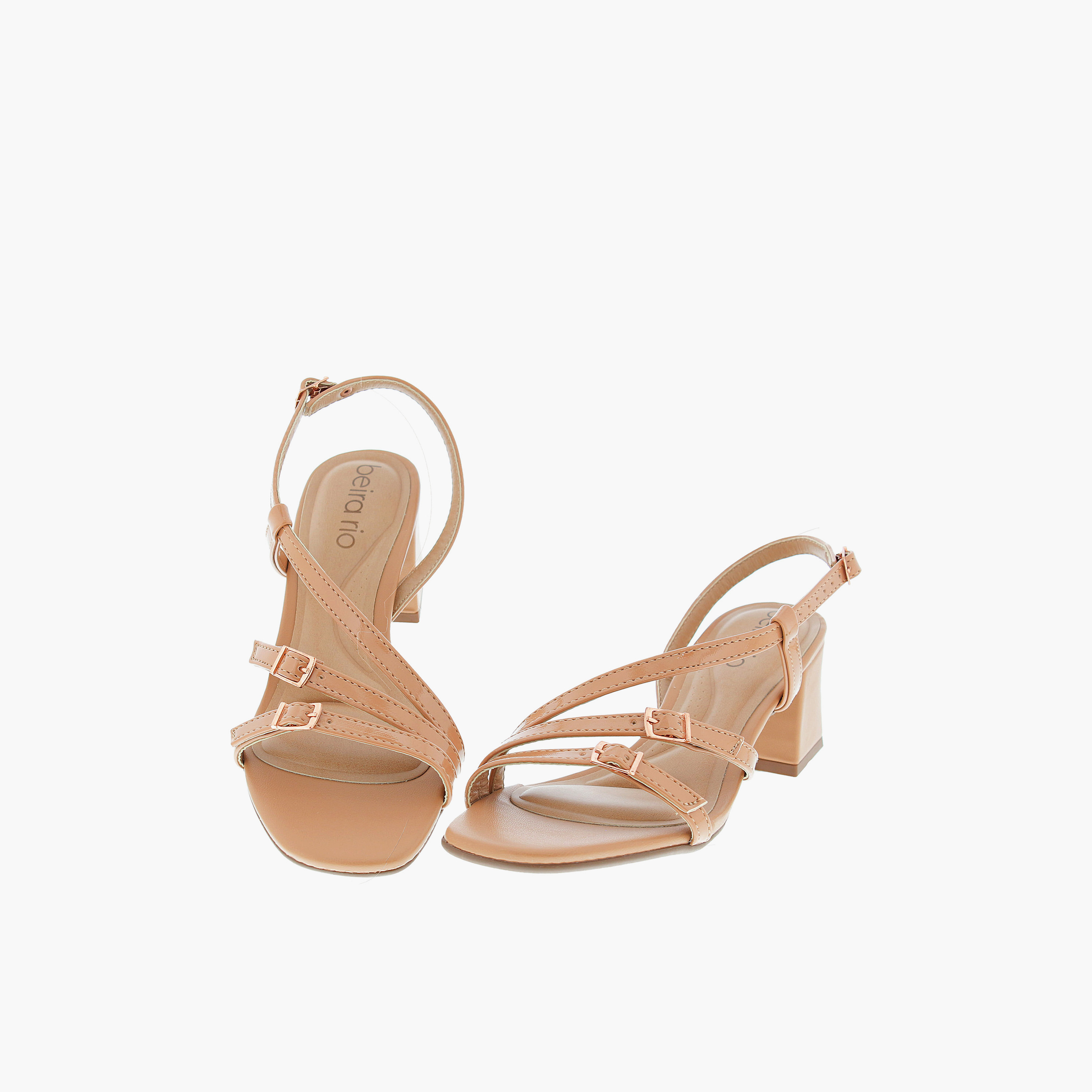 Beira Rio by Geoomnii  Women's Buckle Closure Block Heels | 8536-103-14461-52531       -women-shoes-sandals-heeled-image-4