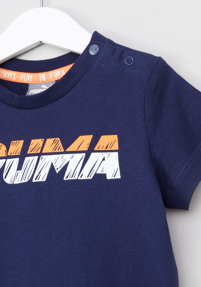 PUMA Minicats Printed T-shirt and Shorts Set-Clothes Sets-image-2