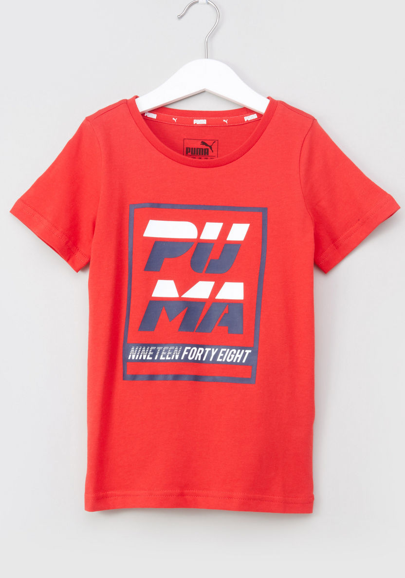 PUMA Alpha Graphic Printed T-shirt with Round Neck-T Shirts-image-0