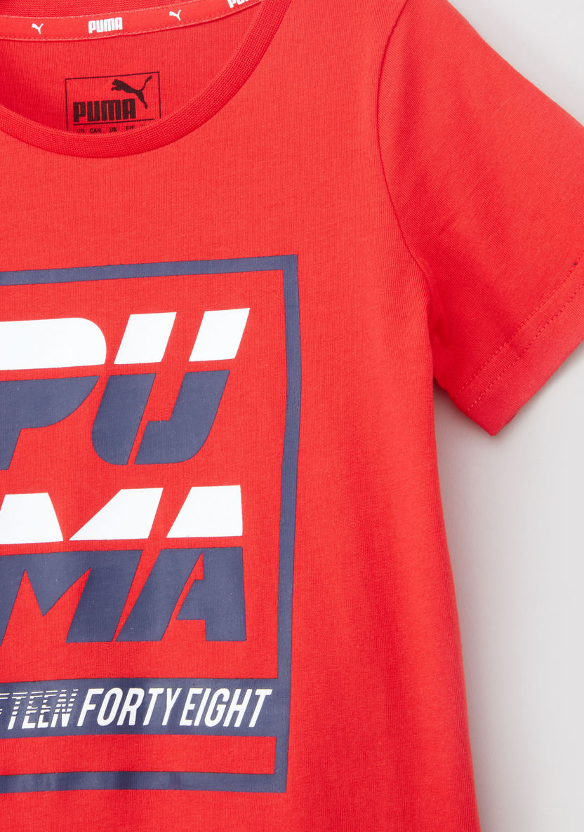 PUMA Alpha Graphic Printed T-shirt with Round Neck-T Shirts-image-1