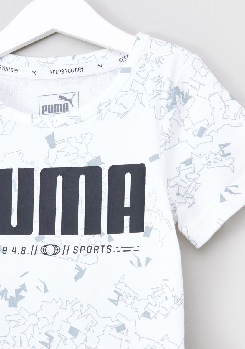 PUMA Active Sports Printed T-shirt with Round Neck-Tops-image-1