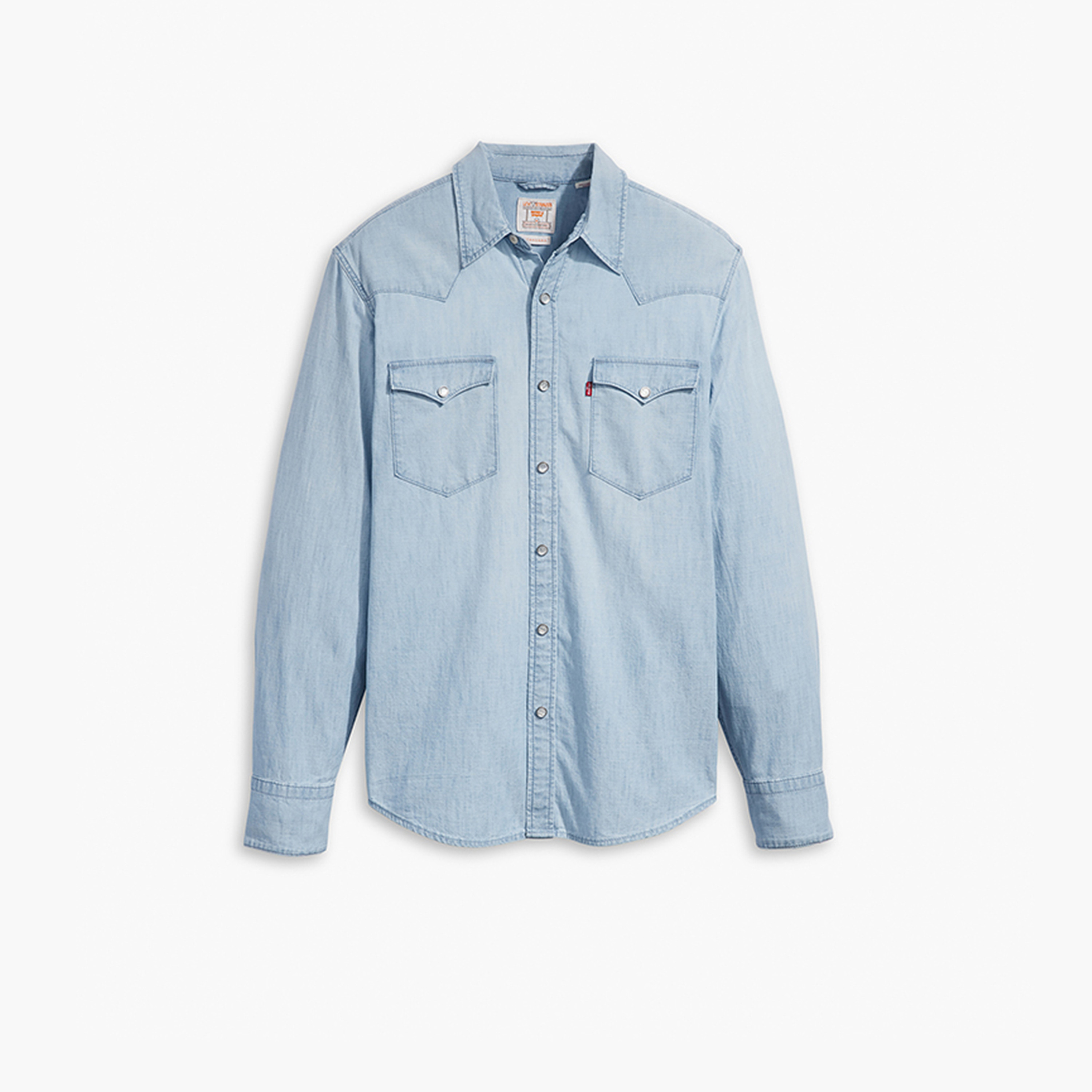 Levi's Men's Buttoned Pointed Collar Long Sleeves Dress Shirt-men-clothing-shirts-image-2