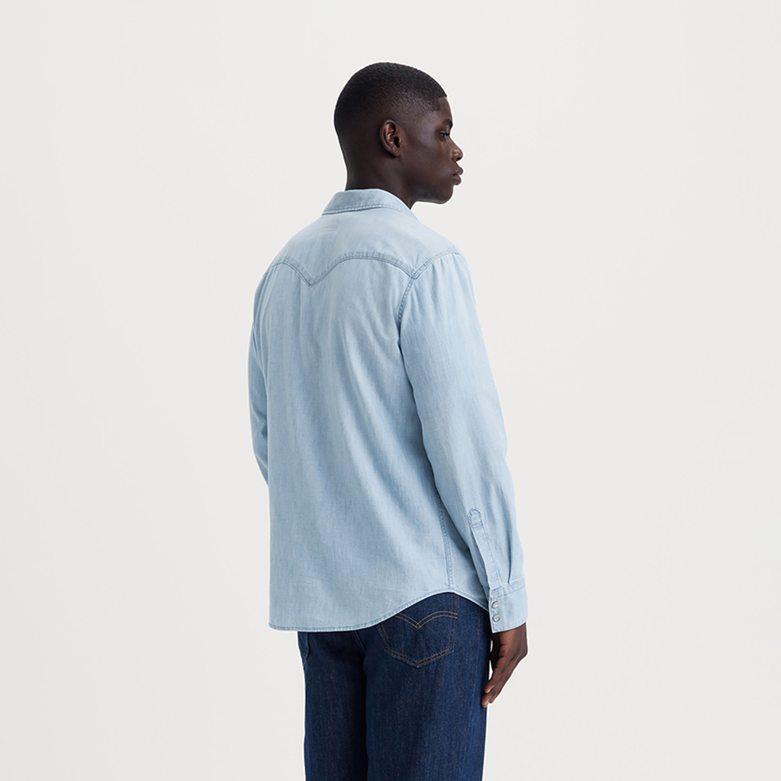 Levi's Men's Buttoned Pointed Collar Long Sleeves Dress Shirt-men-clothing-shirts-image-3