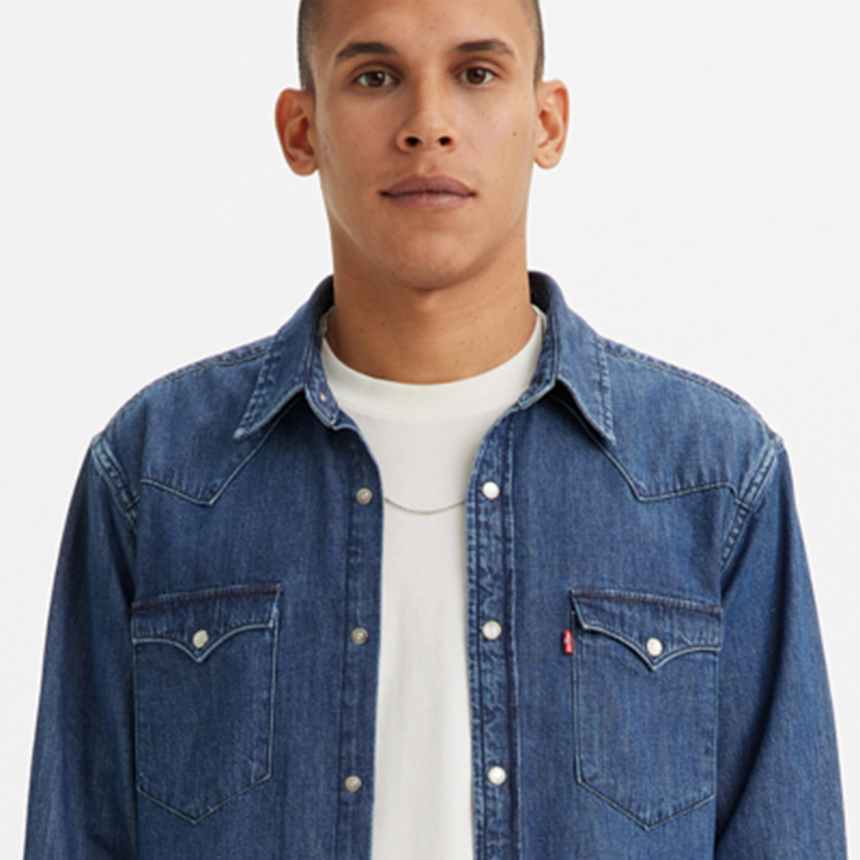 Levi's Plain Classic Collar Long Sleeves Men's Shirt-men-clothing-shirts-image-3