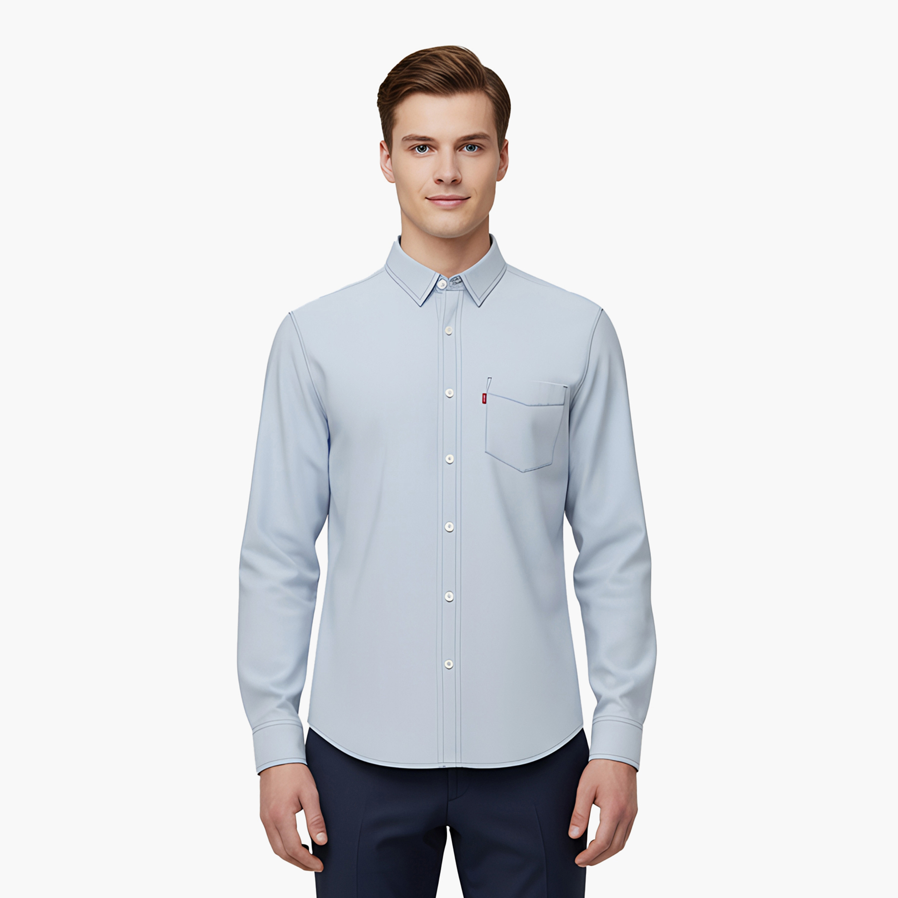 قميص ليفيز للرجال بأكمام طويلة وياقة عادية من ليفايس-men-clothing-shirts-image-1