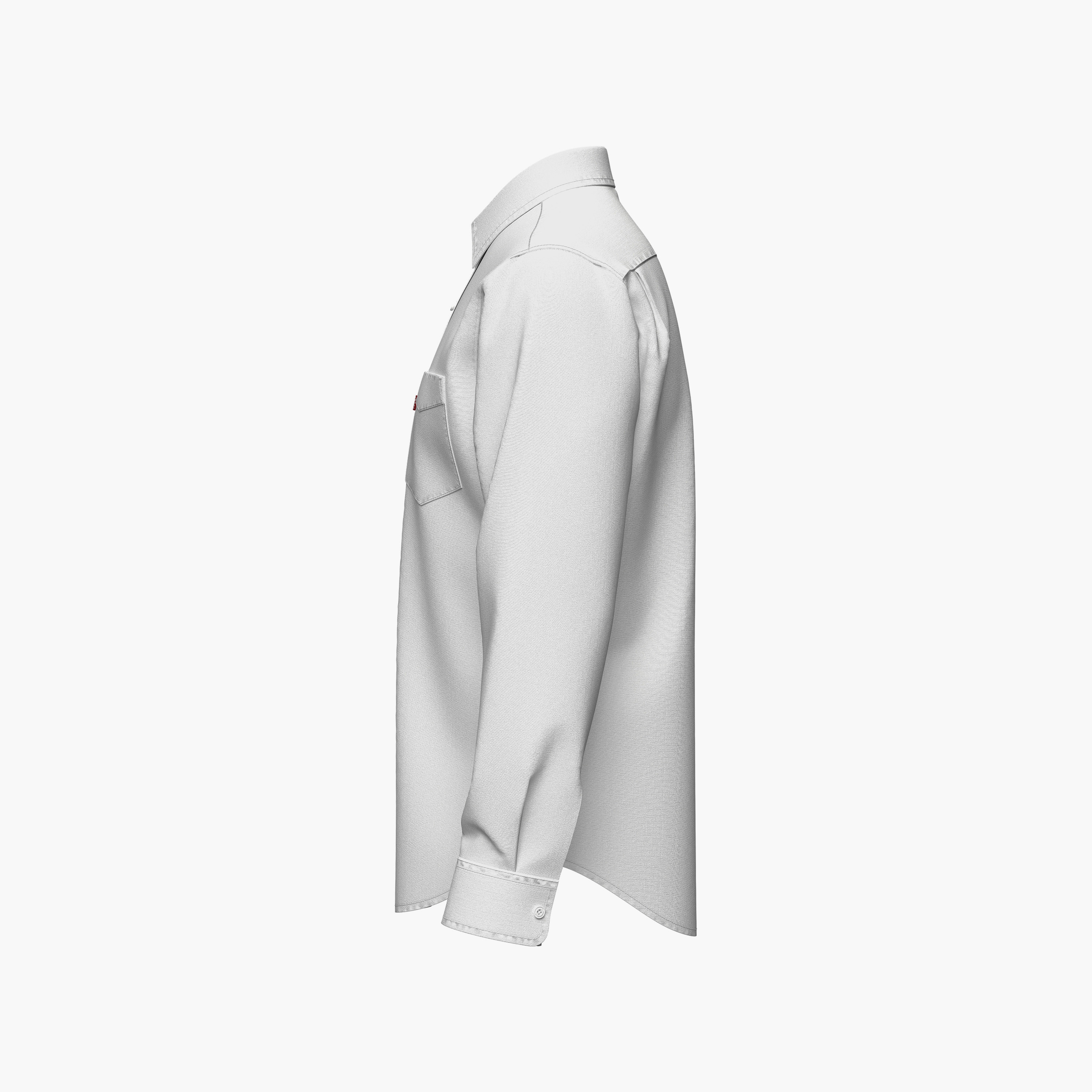 قميص من ليفايز سادة بياقة وأكمام طويلة مع جيب باتش-men-clothing-shirts-image-3