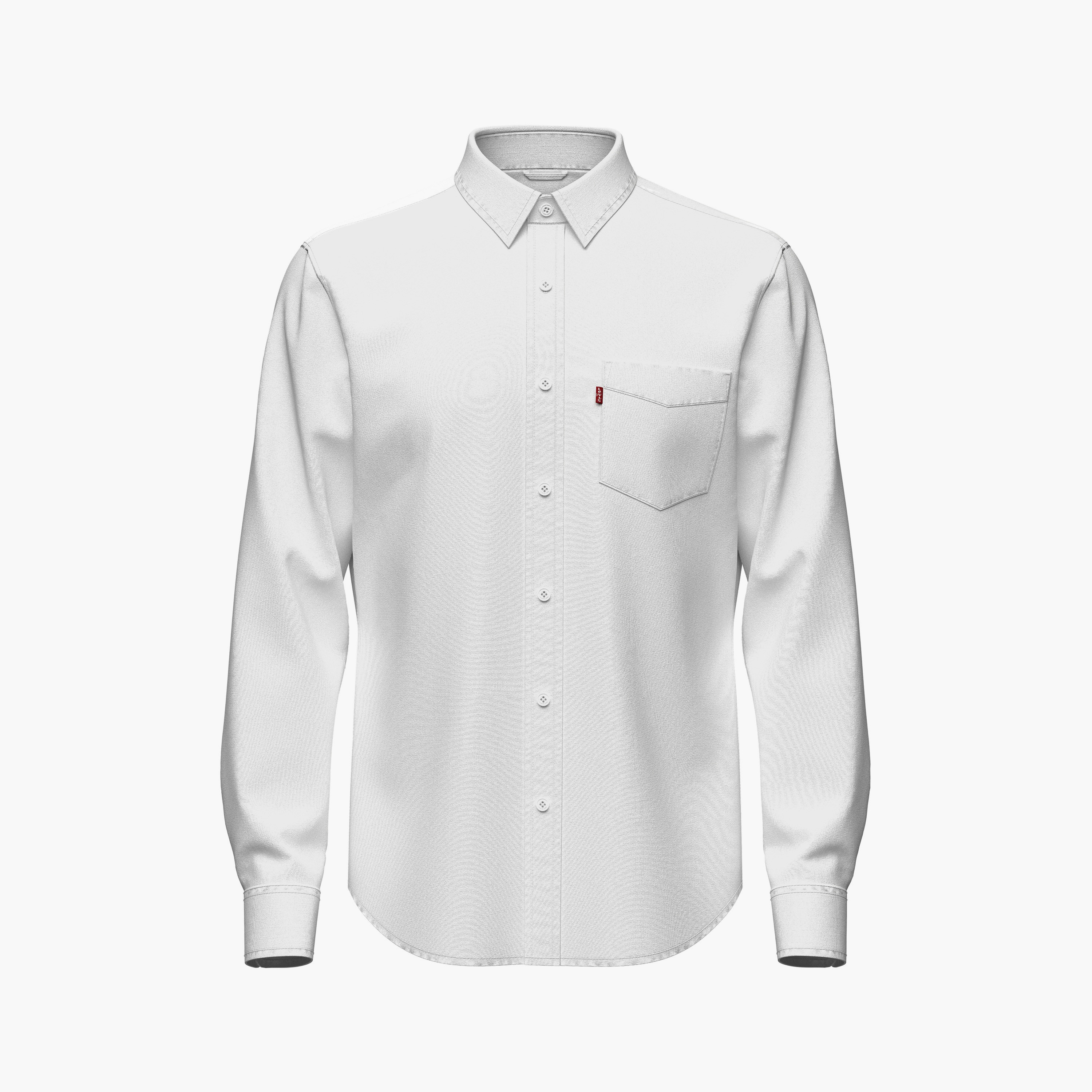 Levi's Plain Collared Long Sleeves Shirt with Patch Pocket-men-clothing-shirts-image-4