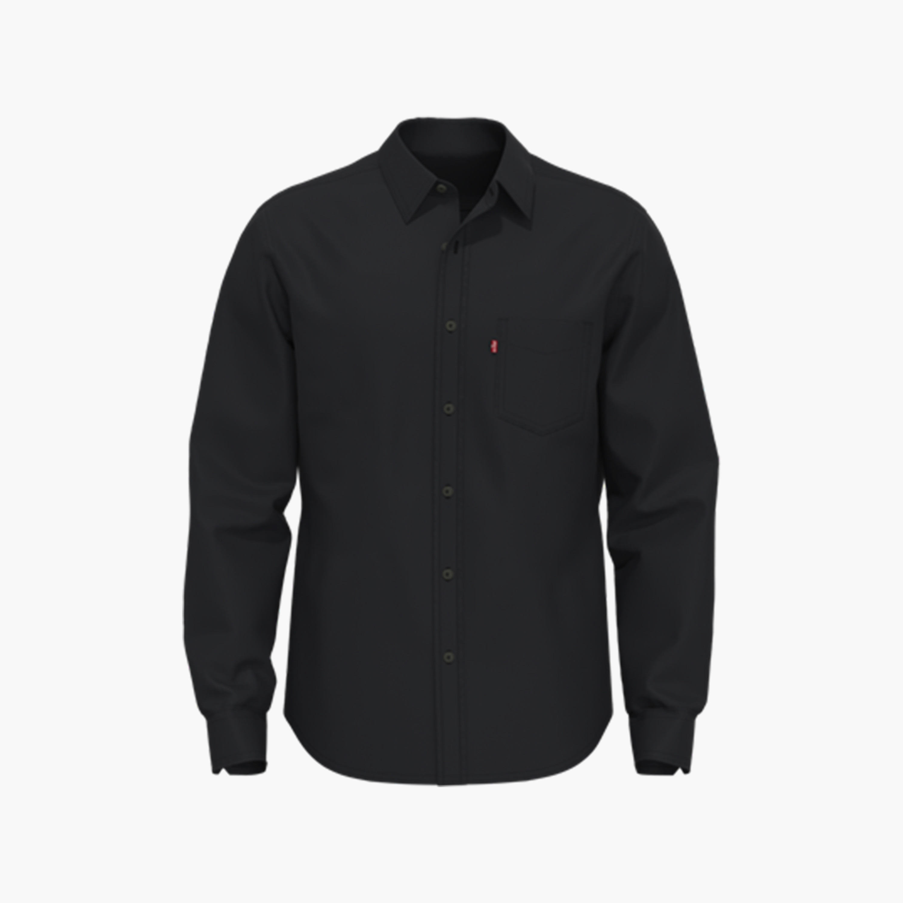 Levi's Plain Collared Long Sleeves Shirt with Patch Pocket-men-clothing-shirts-image-2