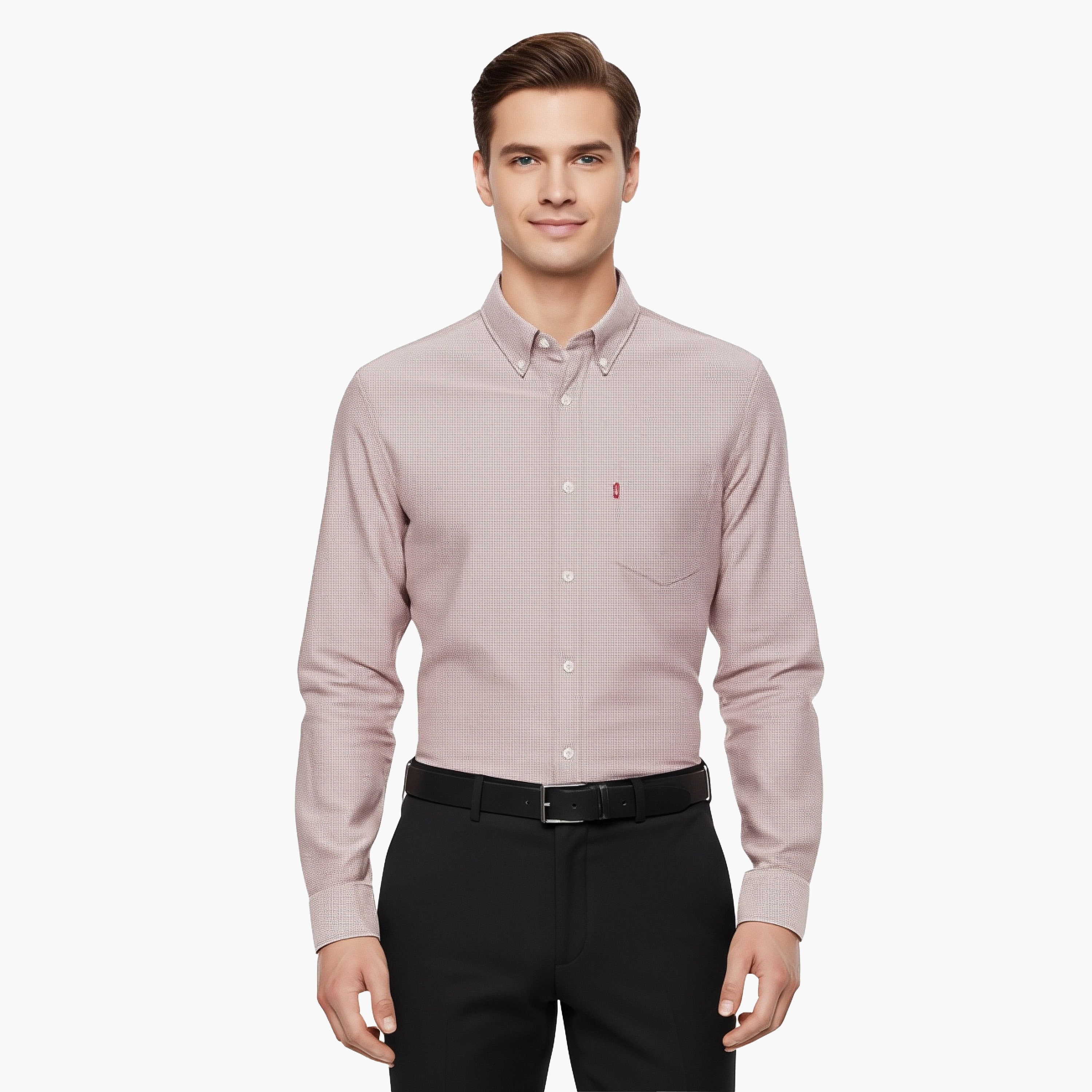 Levi's Plain Collared Long Sleeves Men's Shirt-men-clothing-shirts-image-1