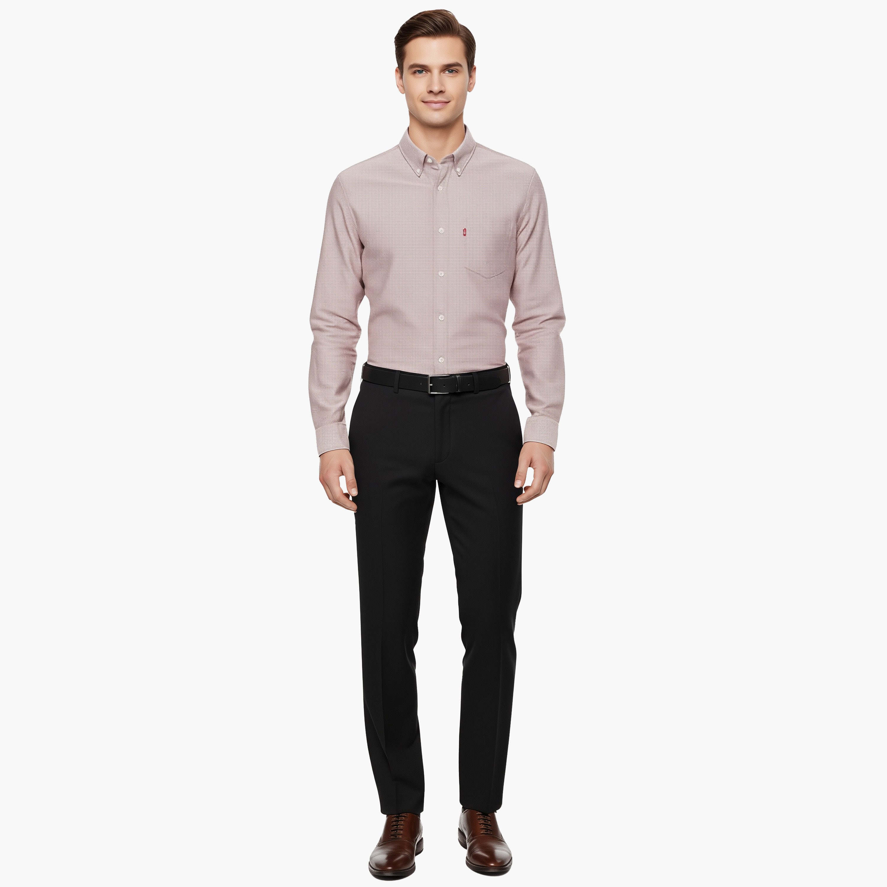 Levi's Plain Collared Long Sleeves Men's Shirt-men-clothing-shirts-image-2
