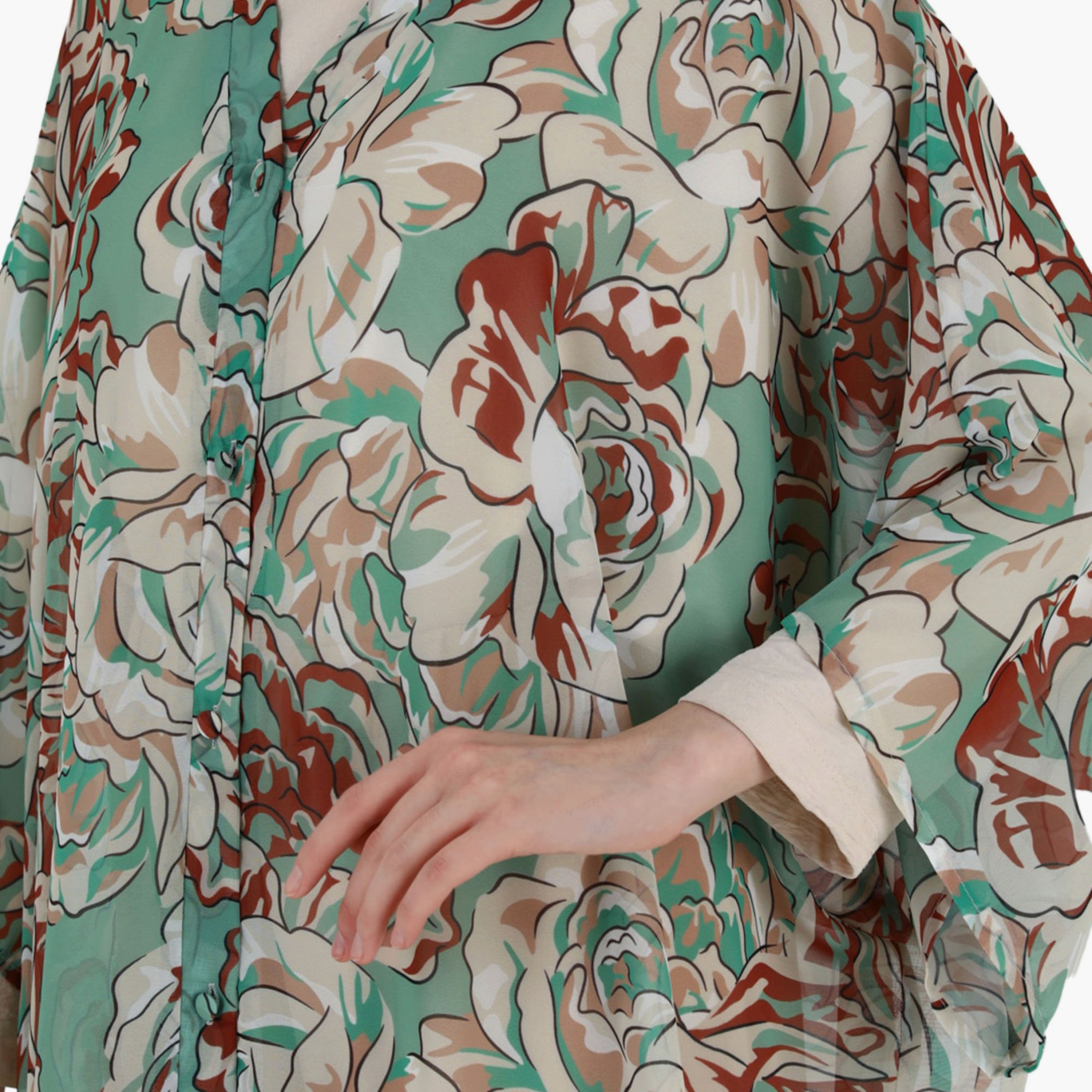 عباية مودانيسا بأزرار للإغلاق مطبوعة عليه زهور-women-arabicclothing-abayas-image-4
