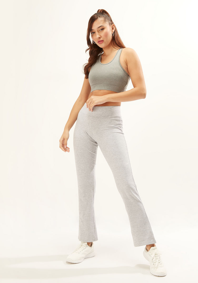 Kappa Textured Full Length Pants with Elasticised Waistband-Bottoms-image-1