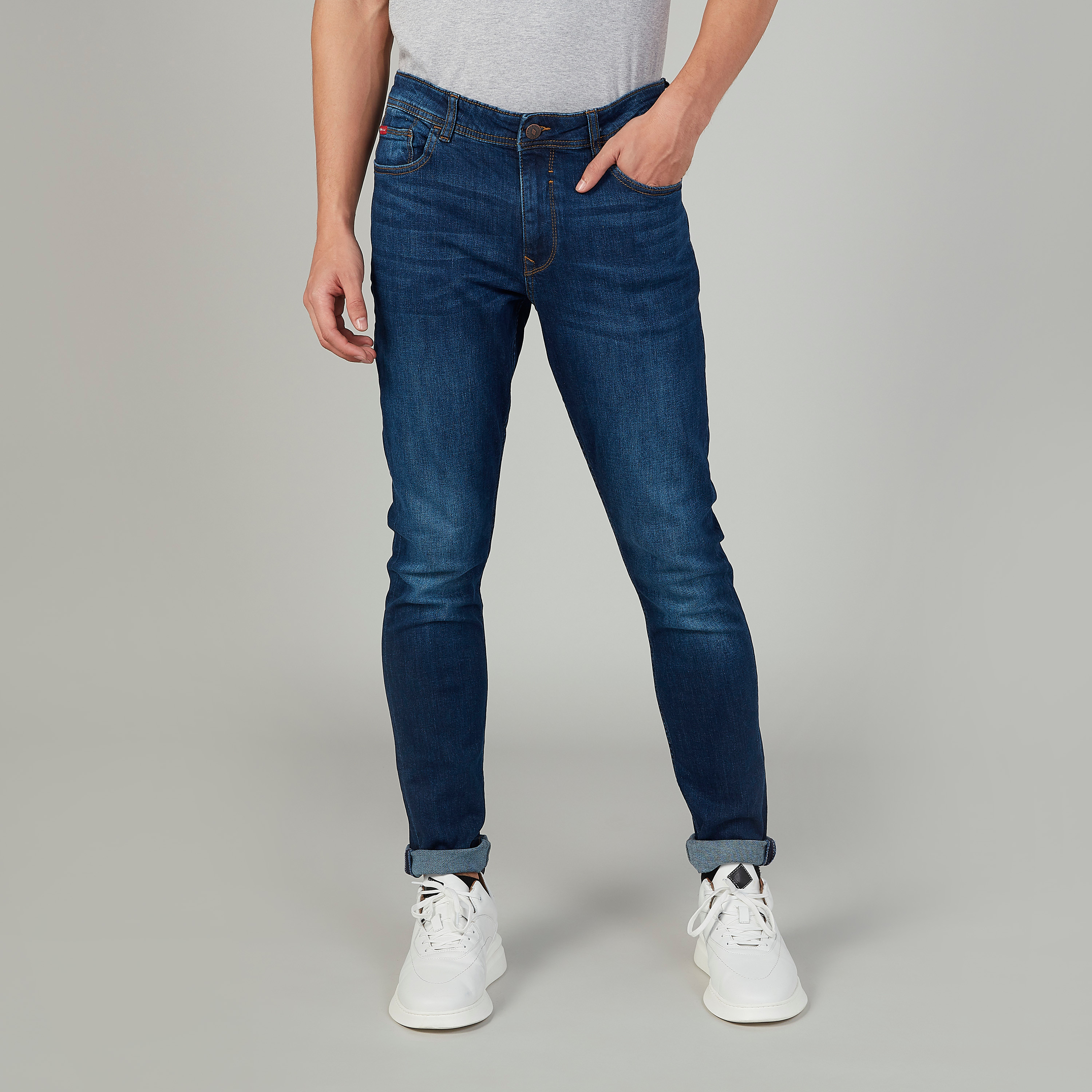 Lee Cooper Full Length Textured Jeans with Pocket Detail-men-clothing-bottoms-jeans-image-1