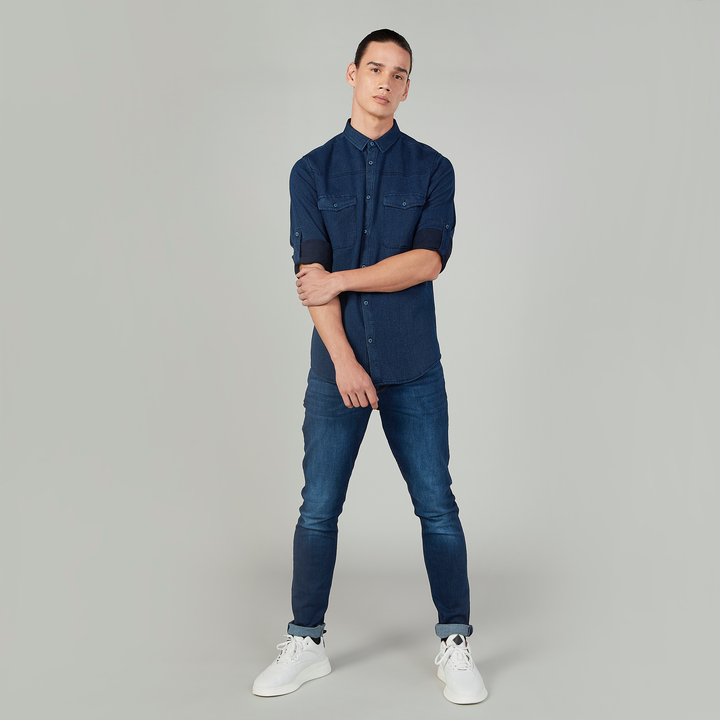 Lee Cooper Full Length Textured Jeans with Pocket Detail-men-clothing-bottoms-jeans-image-2