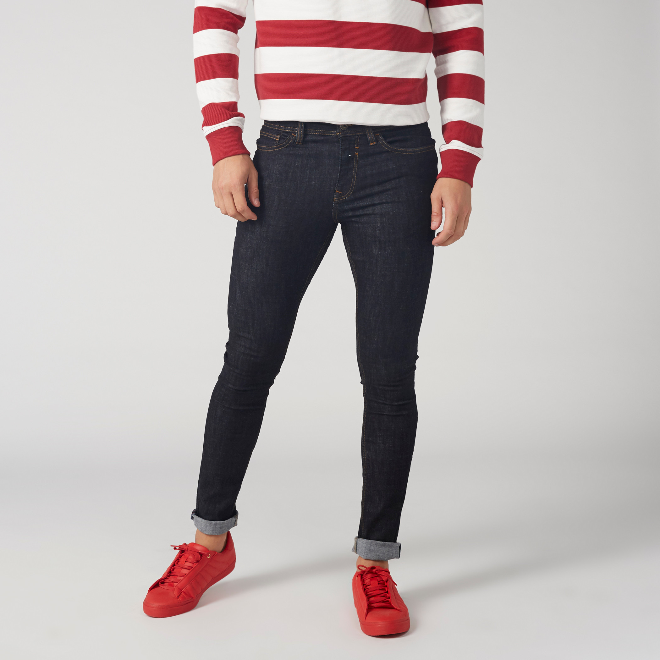بنطال جينز طويل بجيب مطرّز وزر إغلاق من لي كوبر-men-clothing-bottoms-jeans-image-1