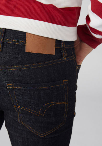 Lee Cooper Full Length Jeans with Button Closure and Pocket Detail-Jeans-image-5