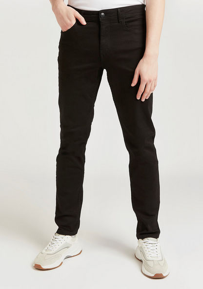 Lee Cooper Full Length Solid Jeans with Pocket Detail and Belt Loops-Jeans-image-0
