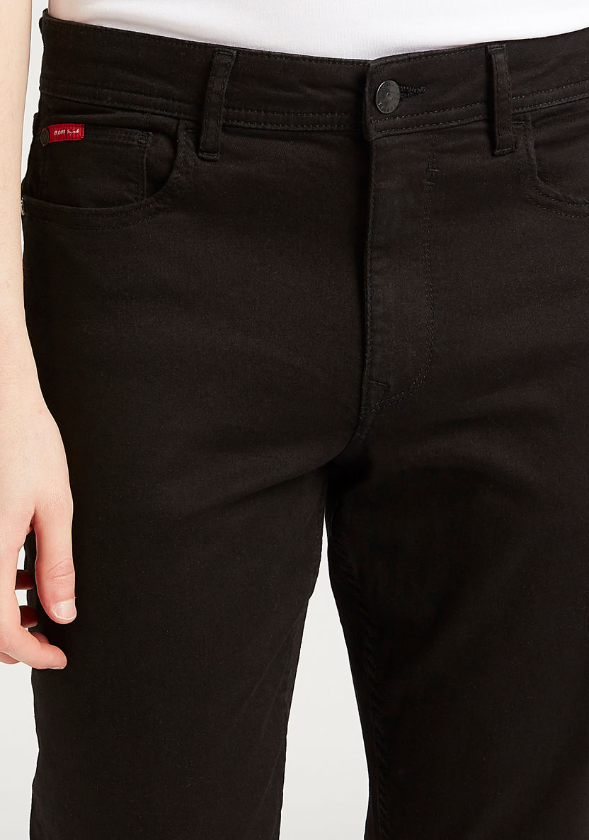 Lee Cooper Full Length Solid Jeans with Pocket Detail and Belt Loops-Jeans-image-2